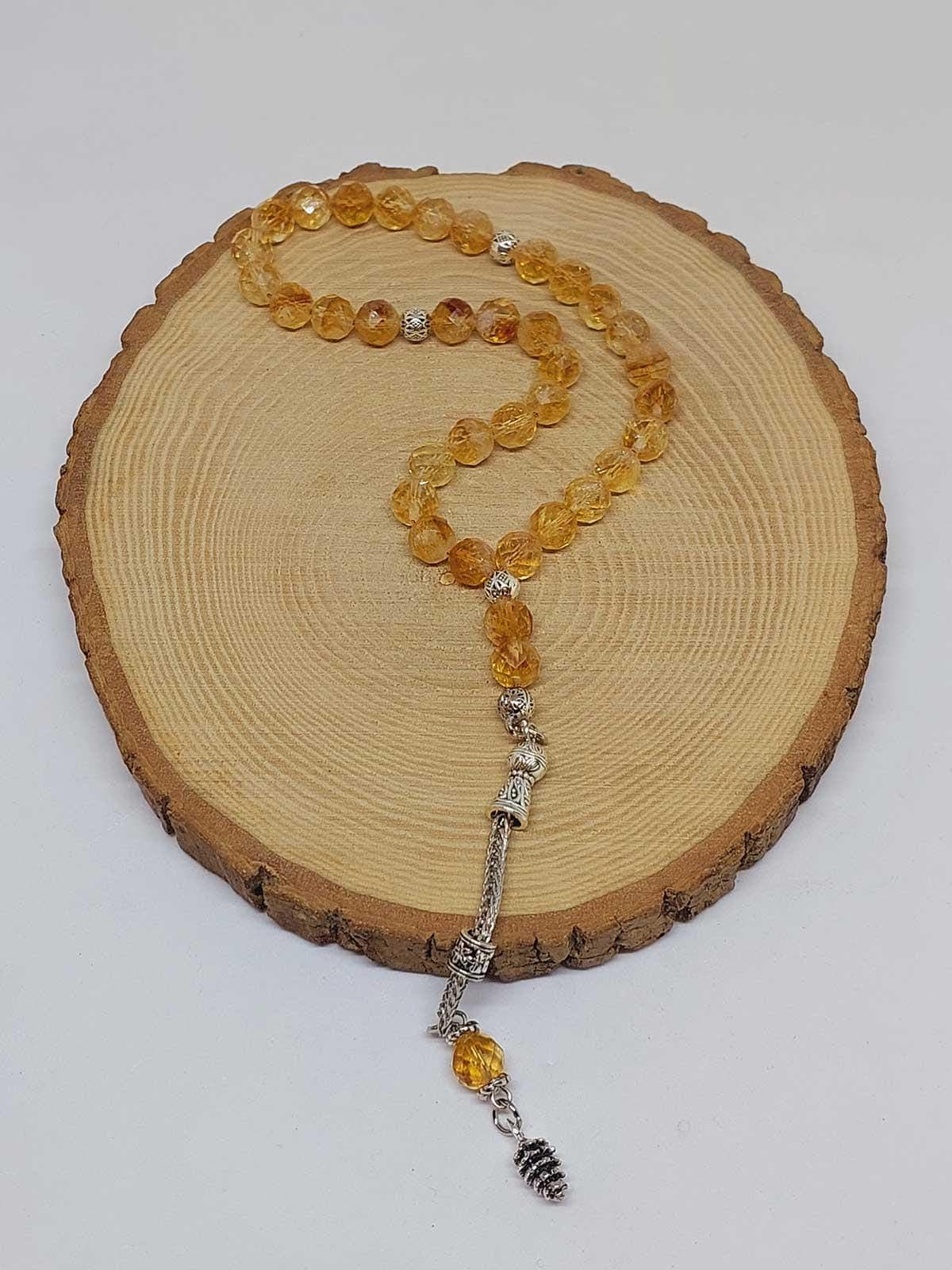 High Quality Faceted Citrine Stone 33 beads Rosary 8mm, Tasbih 99, Natural Stone 33 Beads, Tasbeeh, Misbaha, Tasbih - image 4