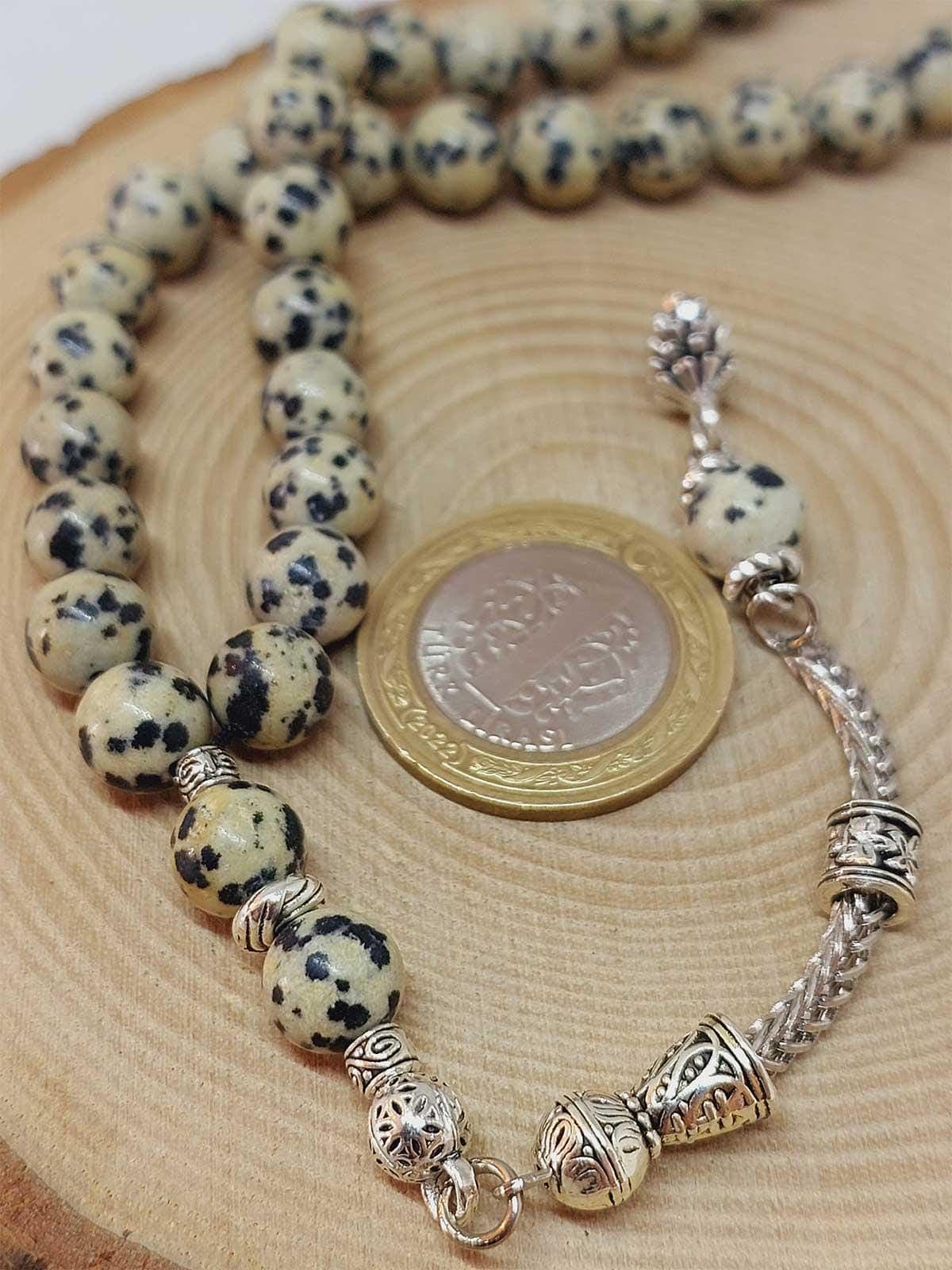Dalmatian Jasper Stone 99 beads Rosary 8mm, Tasbih 99, Natural Stone 99 Beads, Tasbeeh, Misbaha, Islamic Prayer Beads, Tasbih, Muslim - image 4