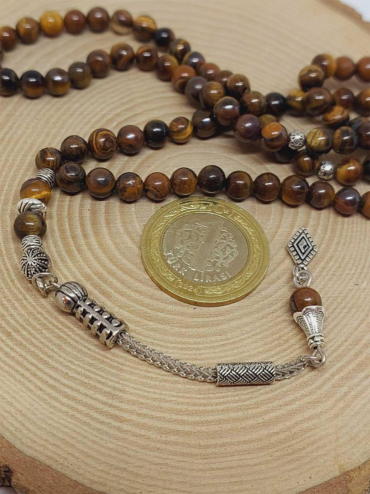 Tiger Eyes Stone 99 beads Rosary 6mm, Tasbih 99, Natural Stone 99 Beads, Tasbeeh, Misbaha, Islamic Prayer Beads, Tasbih, Muslim, Misbah, - image 4