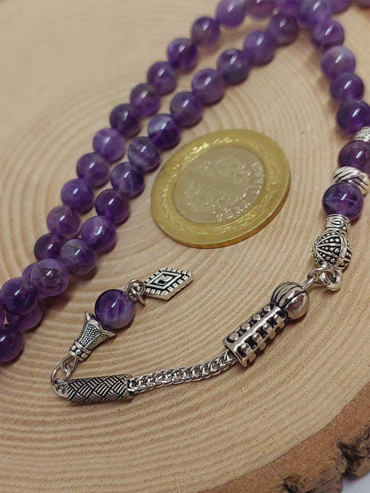 Amethyst Stone 99 beads Rosary 6mm, Tasbih 99, Natural Stone 99 Beads, Tasbeeh, Misbaha, Islamic Prayer Beads, Tasbih, Muslim, Misbah, - image 4