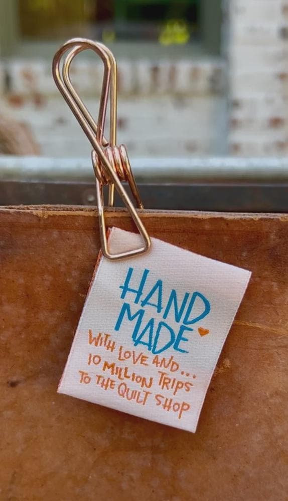 Kati Cupcake Sew-in Labels - Hand Made Trips to the Quilt Shop, Keeping Warm and Showing Off, 3 pk