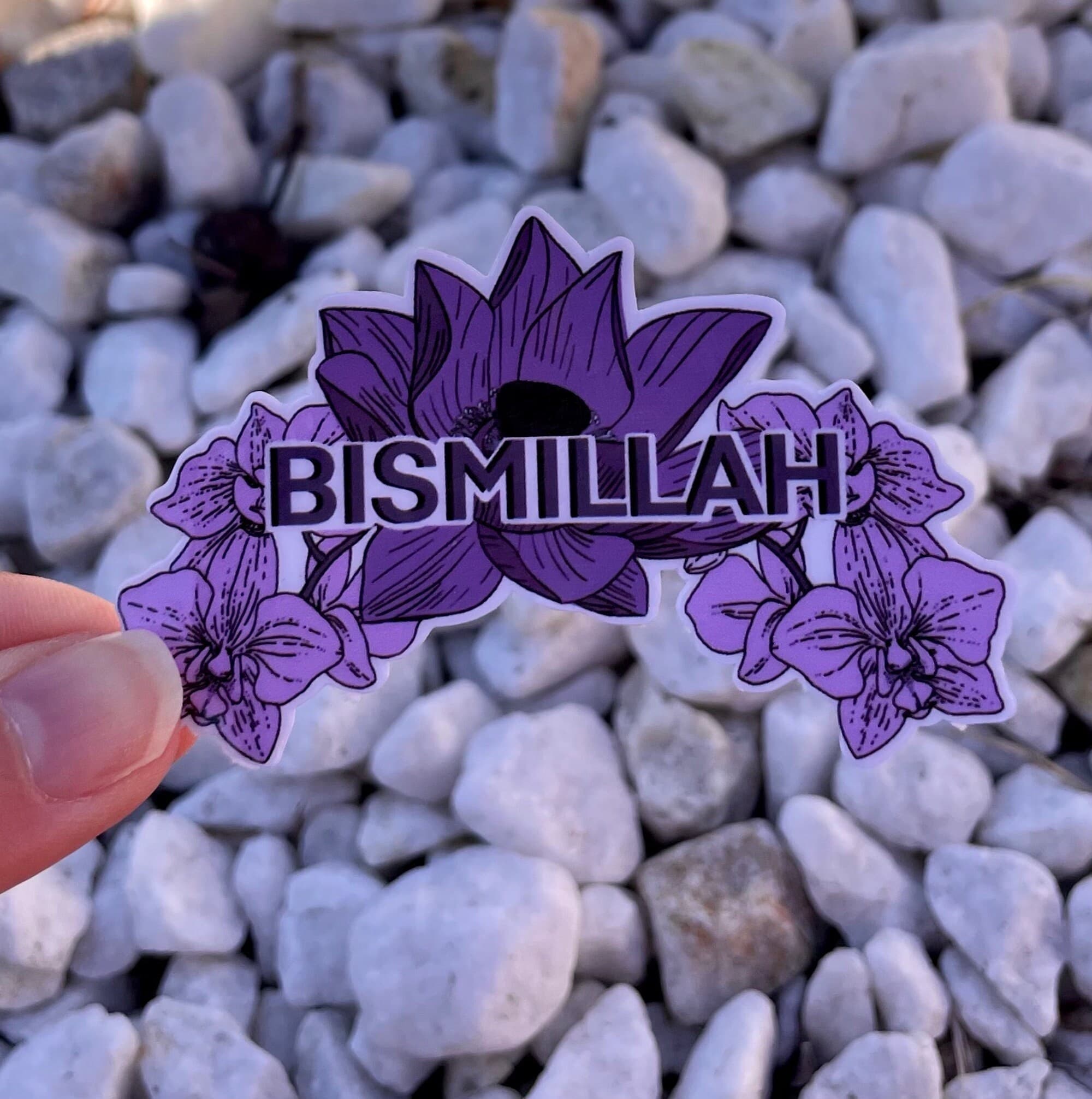 Bismillah sticker, muslim sticker, islam sticker, Islamic reminder, hijabi sticker, muslimah gift, islam gift, bismillah, hijab gift,ramadan