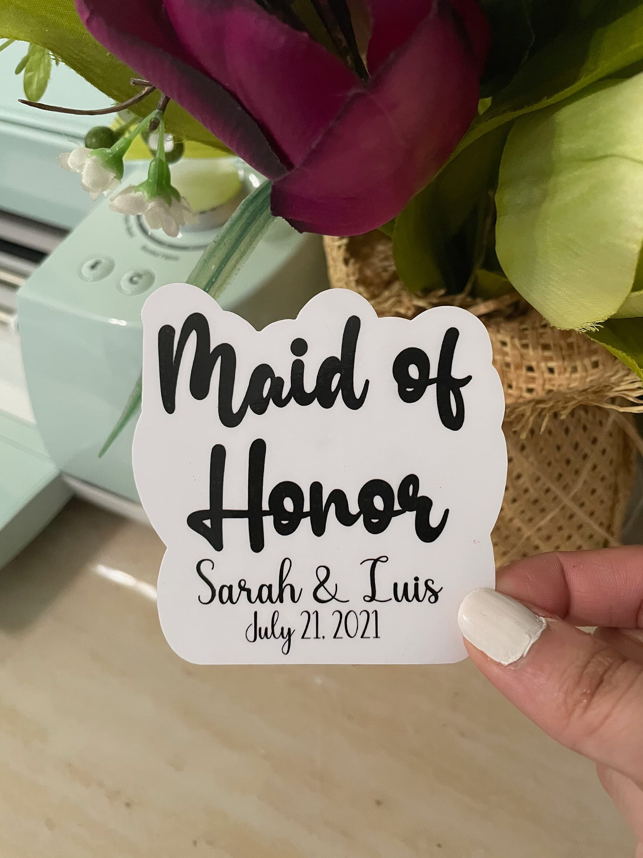 Personalized Maid of Honor Wedding sticker for laptop | water bottle sticker | hydroflask sticker | tablet sticker |