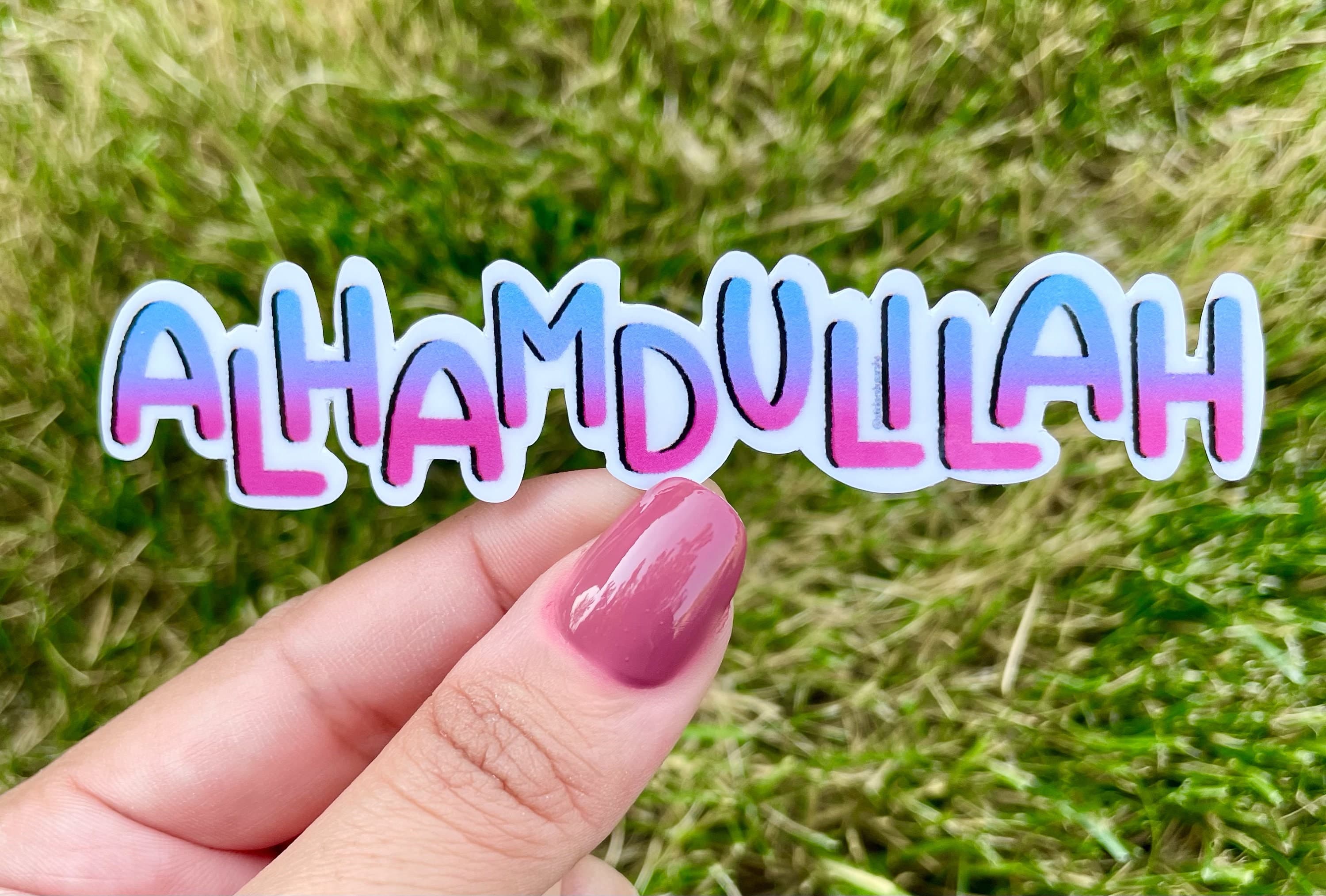 Alhamdulilah sticker, Islamic sticker, hijabi sticker, gift for new muslims, islamic gift, religious sticker, islamic laptop, ramadan gift