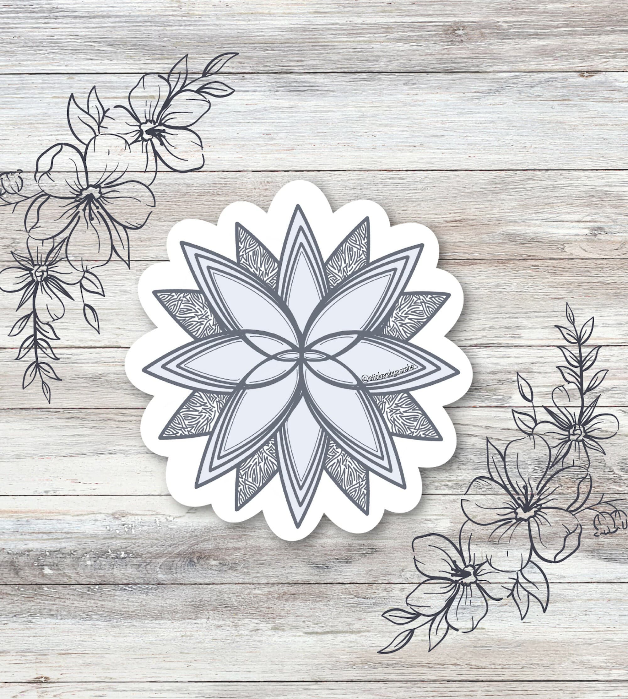 Blue abstract mandala waterproof vinyl sticker for laptop | water bottle sticker | hydroflask sticker | tablet sticker |