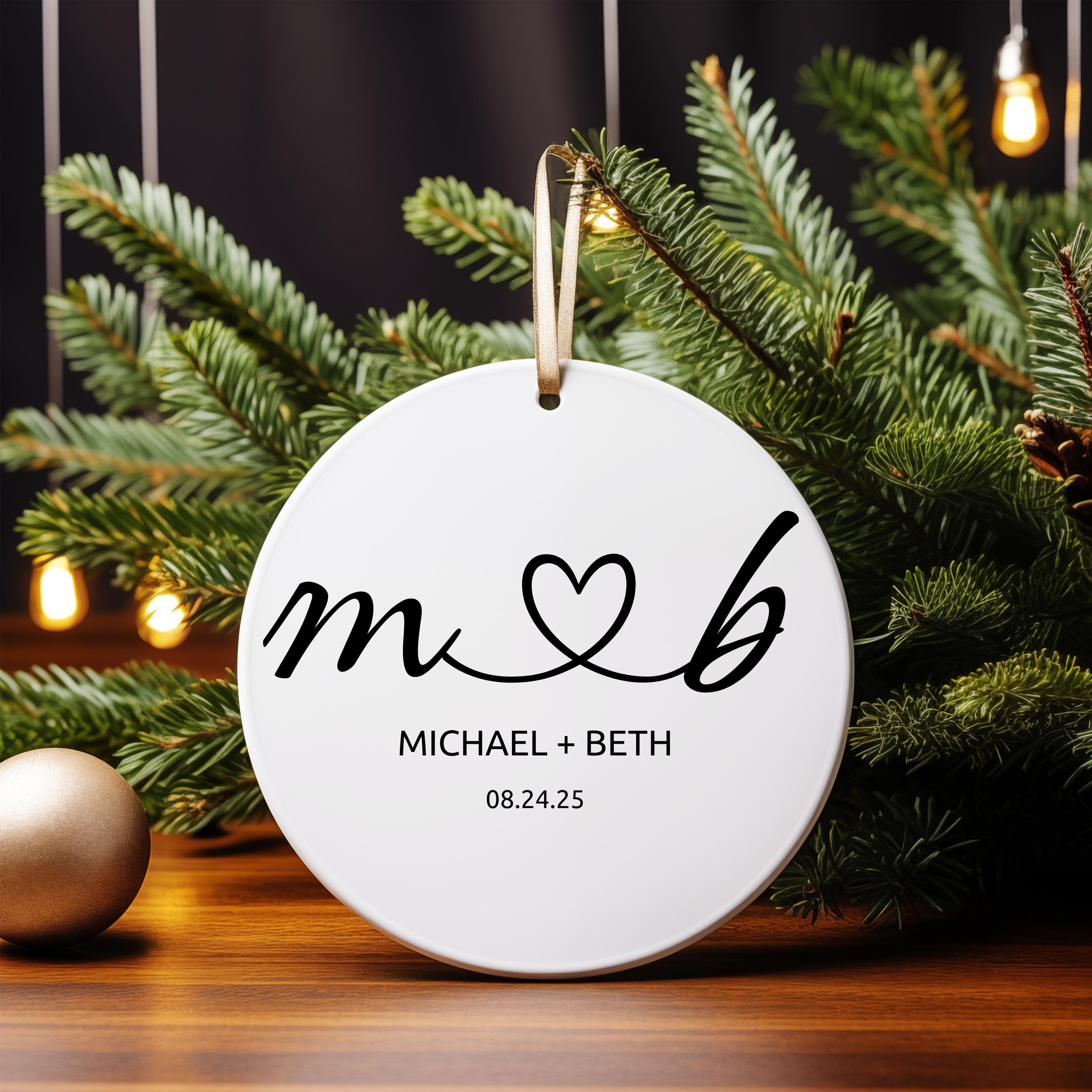 Wedding Date Keepsake - Personalized Wedding Gift - Ornament for Couples - Engagement Ornament - Married Ornament - Married Gift Ornament - image 4