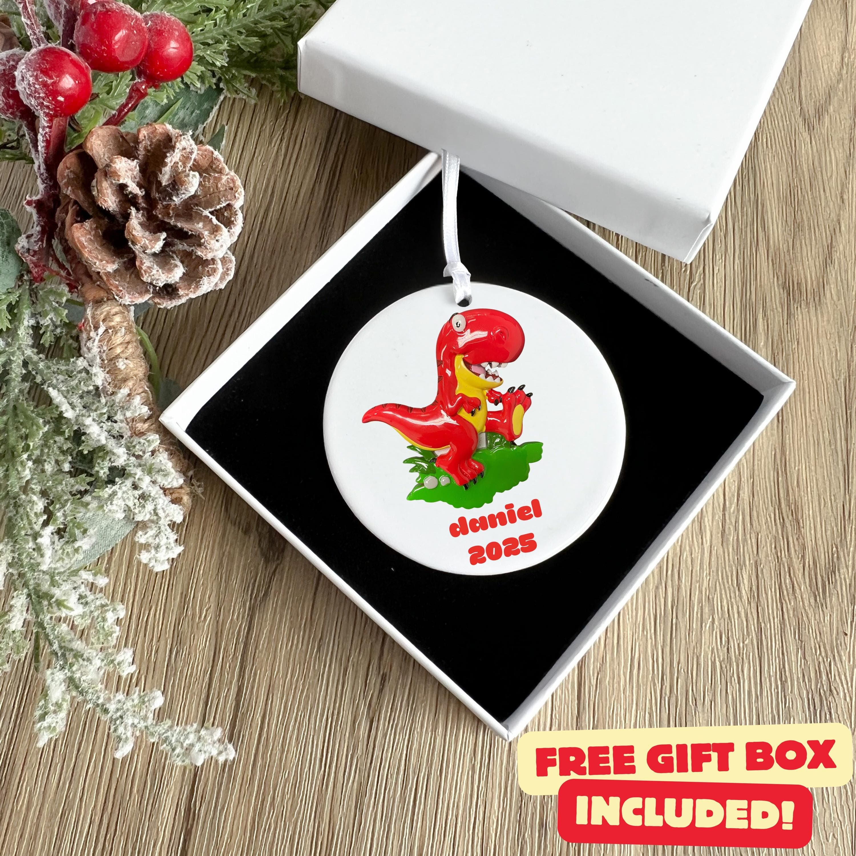Personalized Kids Dinosaur Christmas Ornament, Hottest Toys for 2025 Christmas, Dinosaur T rex Gift for Kids, 2025 Custom Name Toys Ornament - image 5