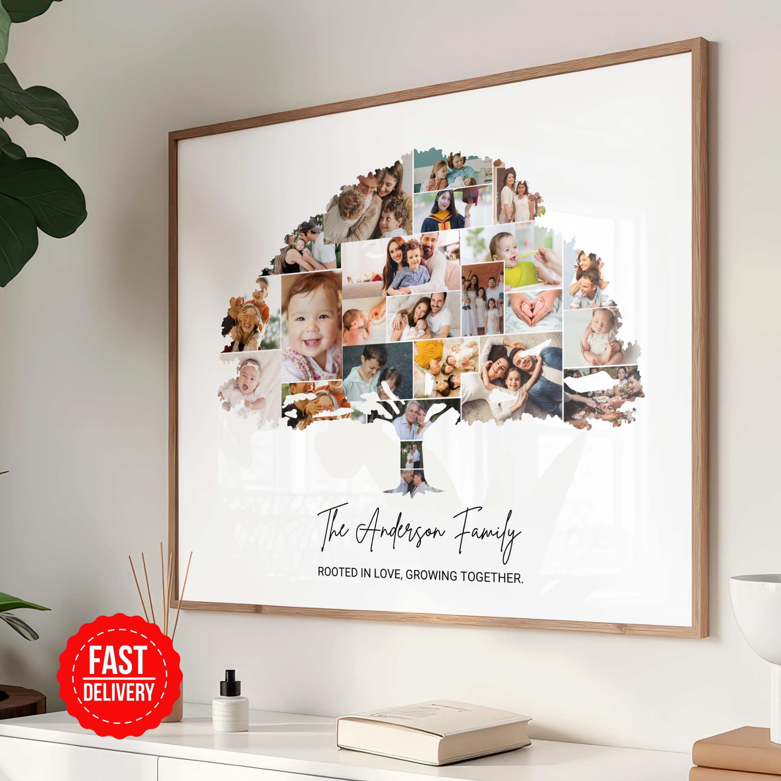 Family Tree Photo Poster, Family Tree Collage Wall Art, Custom Poster Print, Personalized Poster Gifts, Photo to Poster Wall Art - image 3