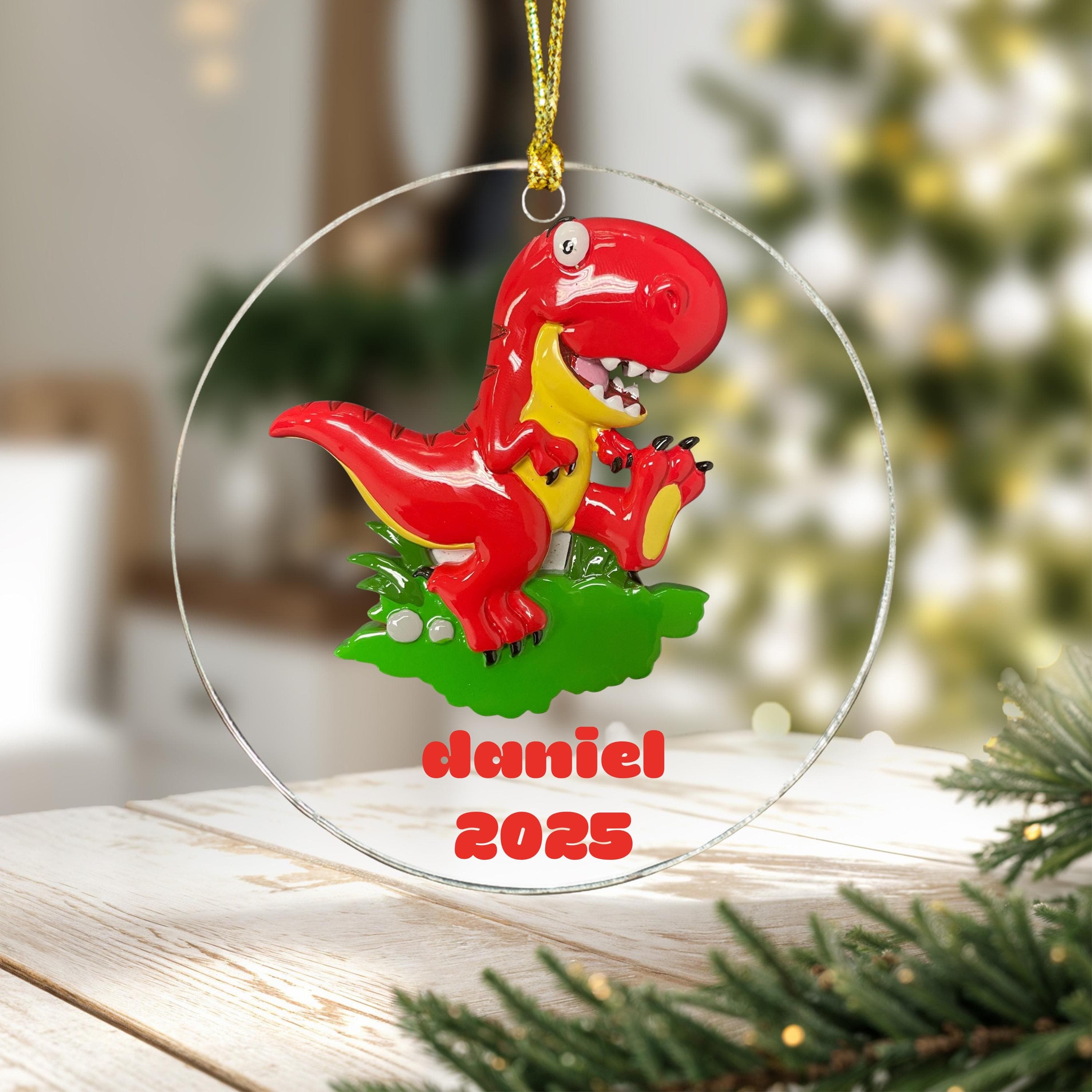 Personalized Kids Dinosaur Christmas Ornament, Hottest Toys for 2025 Christmas, Dinosaur T rex Gift for Kids, 2025 Custom Name Toys Ornament - image 3