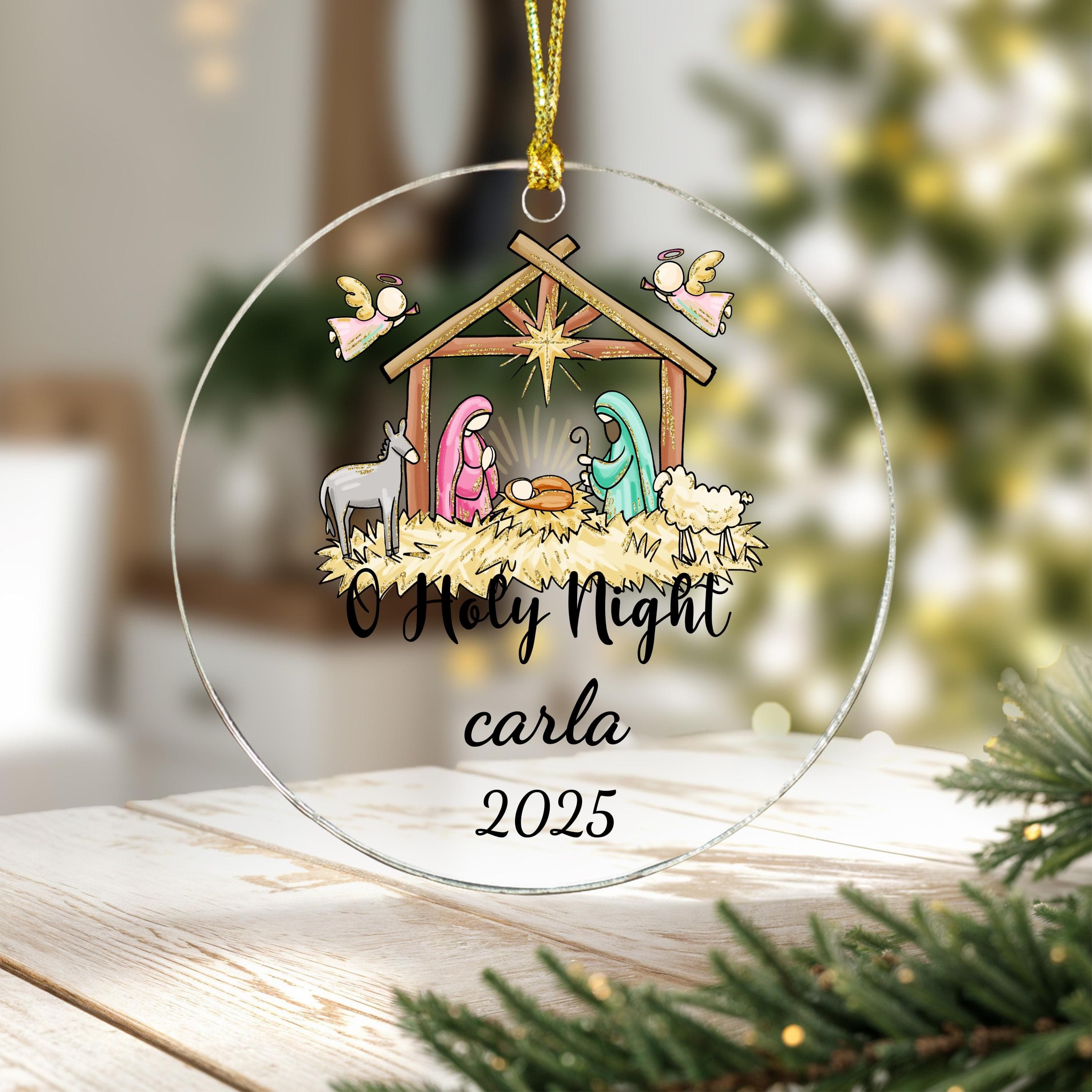 Holy Night Christmas Ornament, Jesus Ornament, Holy Family Decoration, Nativity Religious Ornament, Nativity Scene Christmas Ornament - image 4