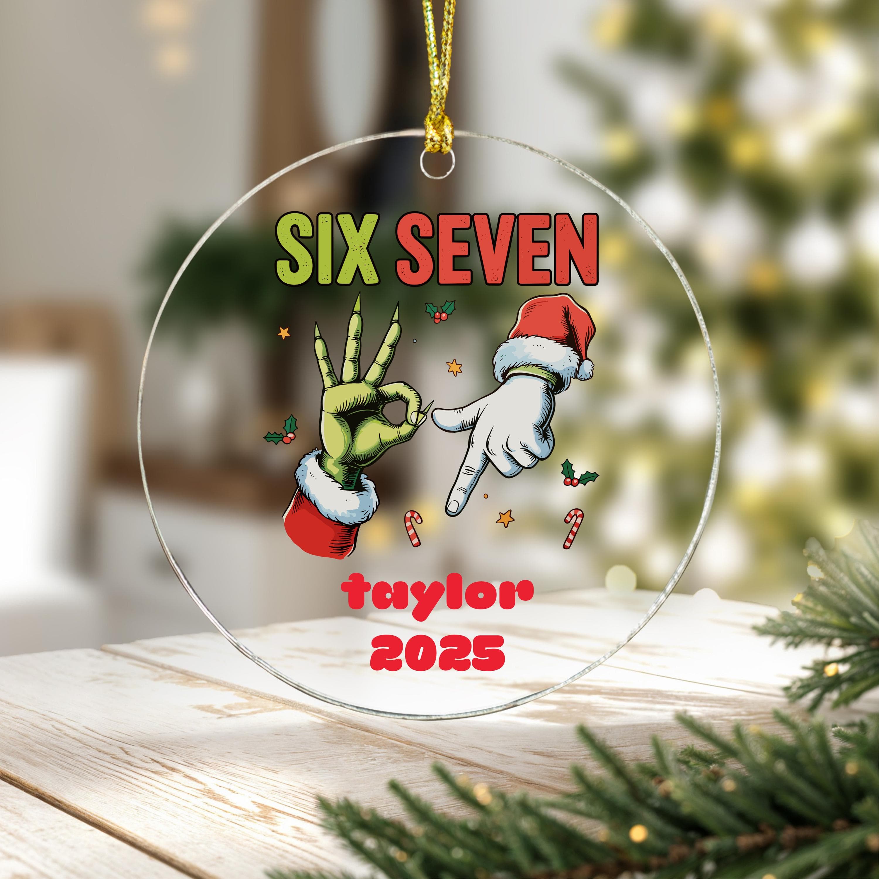 Personalized Six Seven Christmas Ornament, Custom 6 7 Funny Keepsake for kids, Family, Trending Six Seven, Six Seven Gift, 6 7 Ornament - image 4