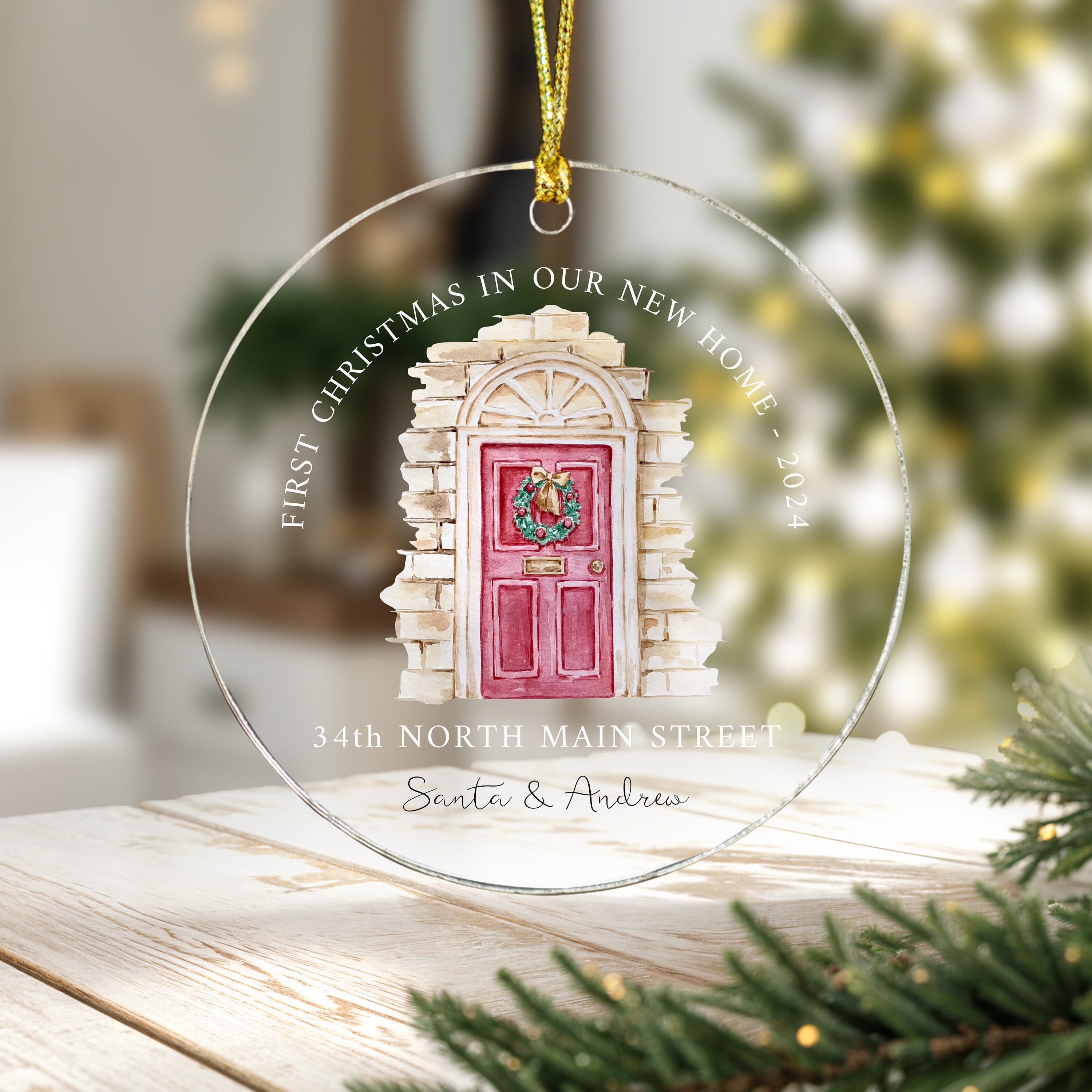 First Christmas in Our New Home 2025 Ceramic Ornament, Holiday Gift, Christmas Decor, Newlywed Gift, Christmas Ornament, Door Ornament