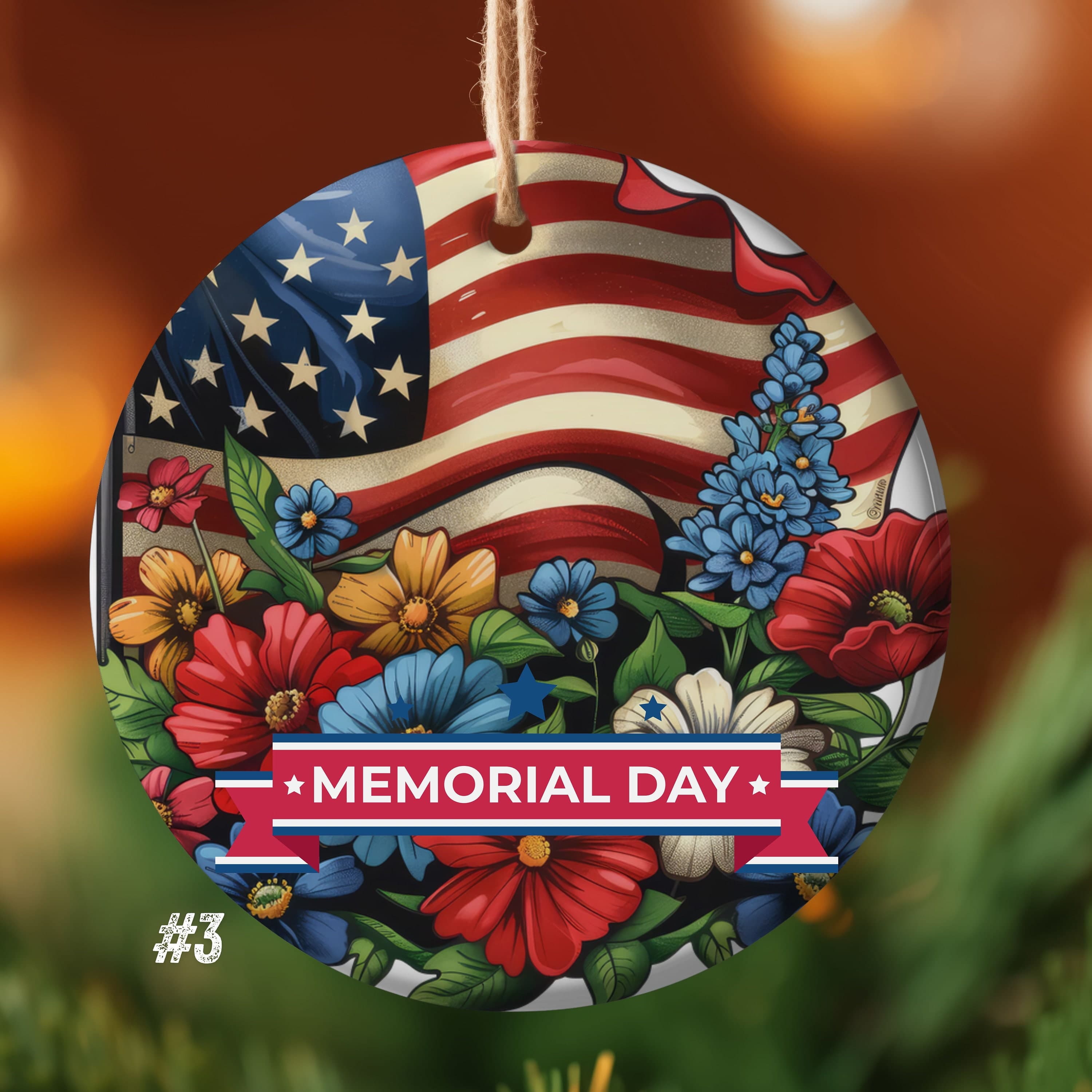 Memorial Ornament, Soldiers Remembrance Ceramic Ornament, Memorial Day Ornament, Dad Loss Ornament, Funeral Ornament