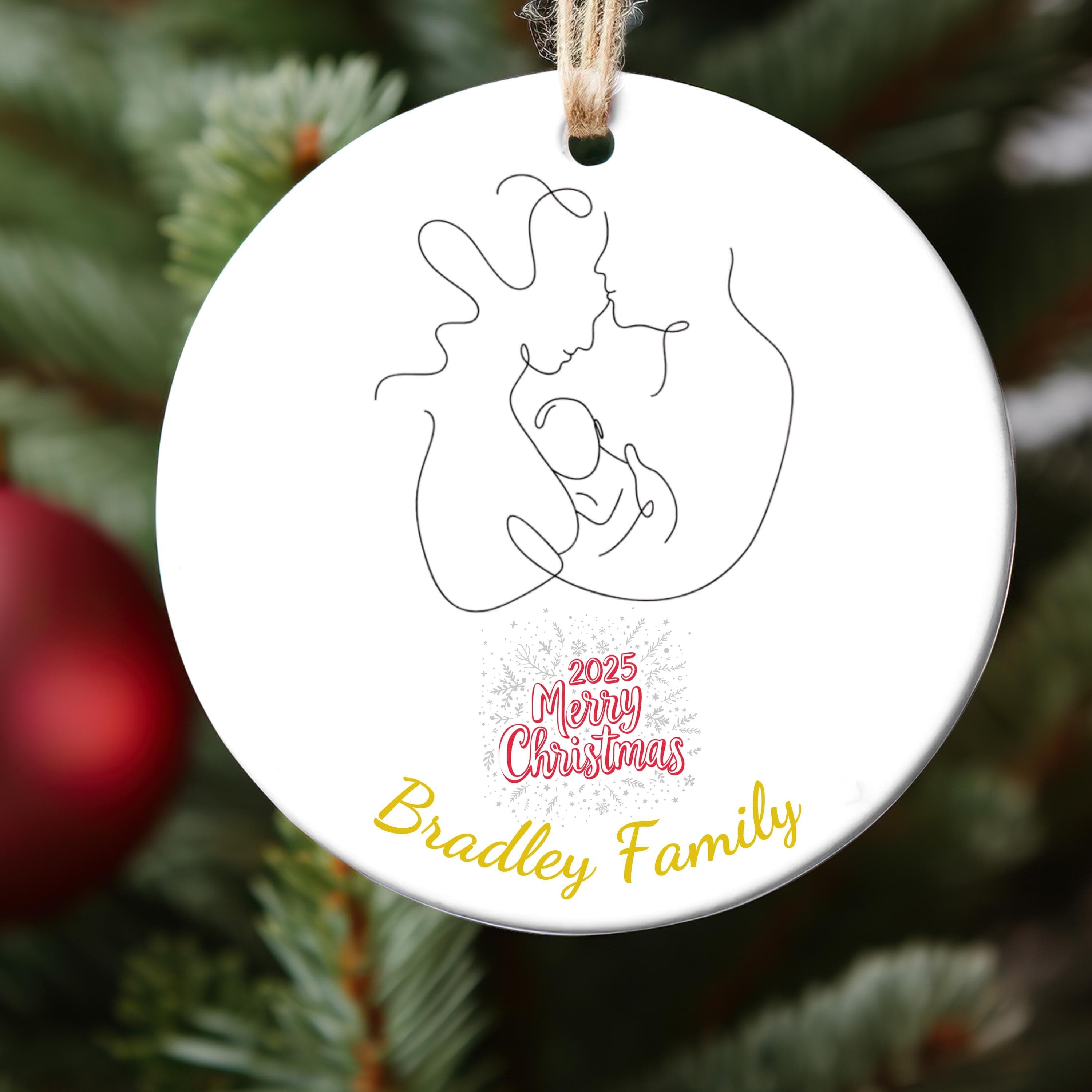 Custom Family Ornament, Custom Couples Ornament 2025, Christmas Keepsake, Family with Kids