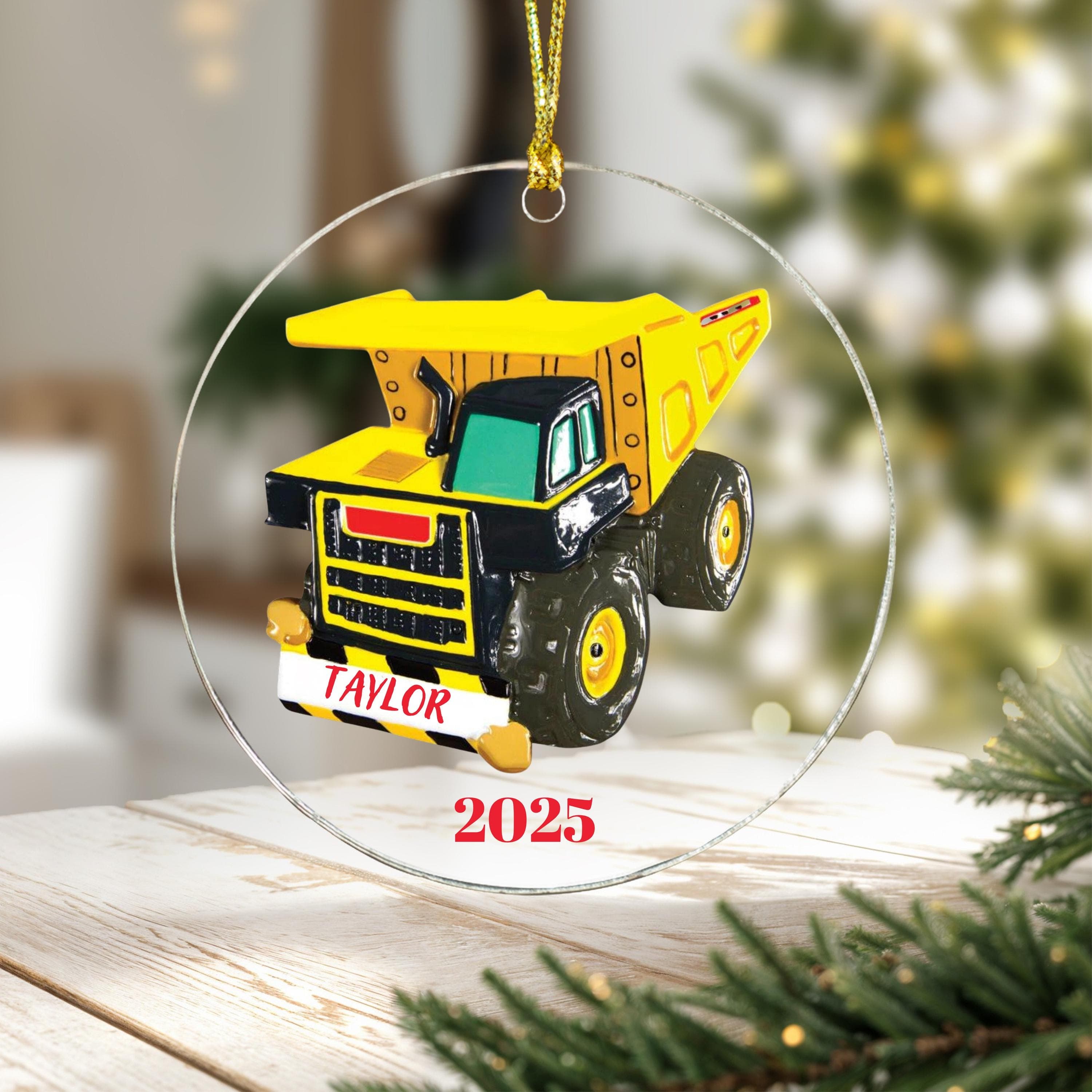 Yellow Dump General Truck Ornament, Tonka Classics Mighty Dump Truck for Child Gift, Crazy Custom 2025 Christmas Tree Ornaments for Him Her - image 4