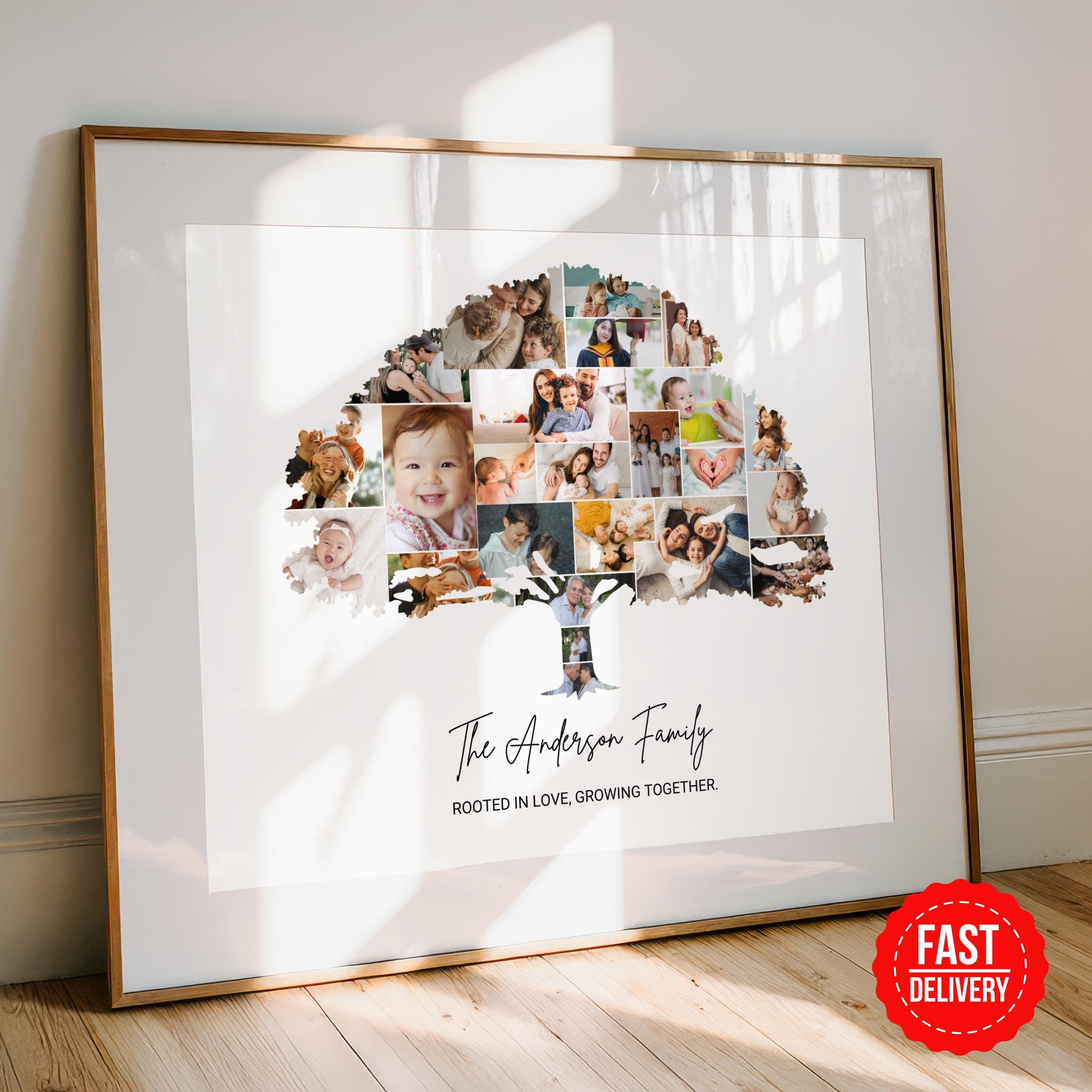 Family Tree Photo Poster, Family Tree Collage Wall Art, Custom Poster Print, Personalized Poster Gifts, Photo to Poster Wall Art - image 4