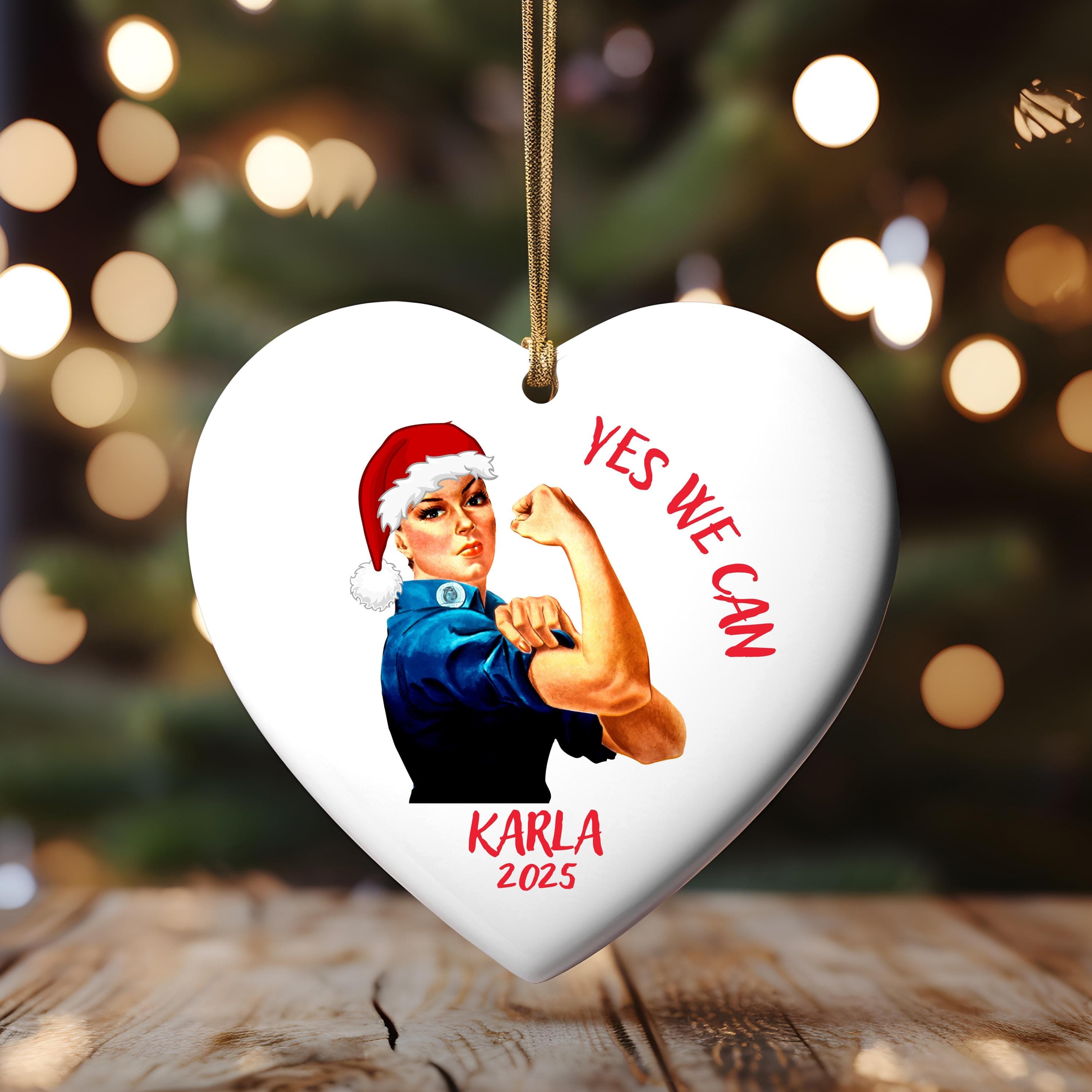 Personalized Girl Power  Christmas Ornament, Yes We Can Ornament - image 3