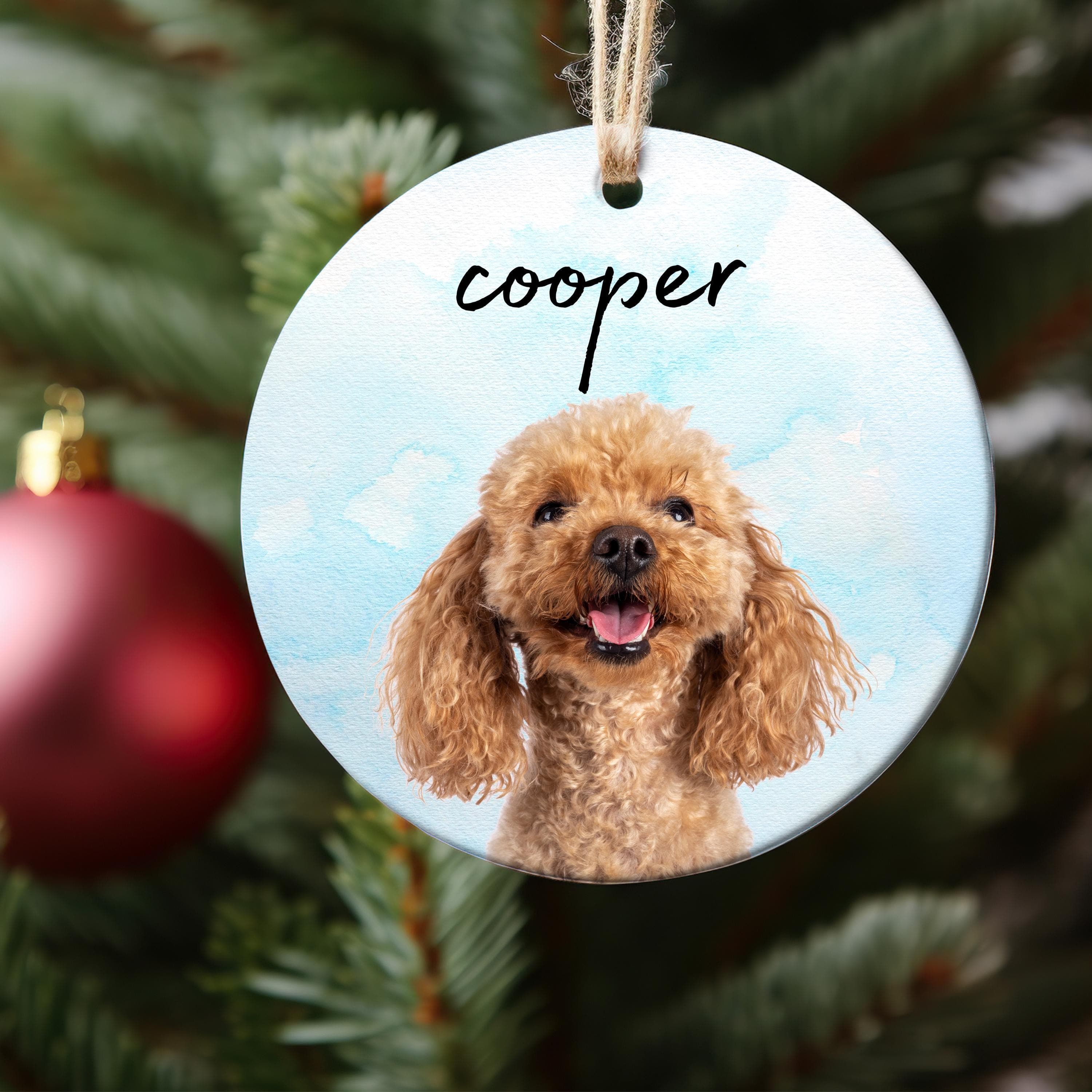 Personalized Dog Ornament, Dog Christmas Ornament, Pet Ornament, Dog Christmas Photo Ornament, Pet Portrait Name Gift