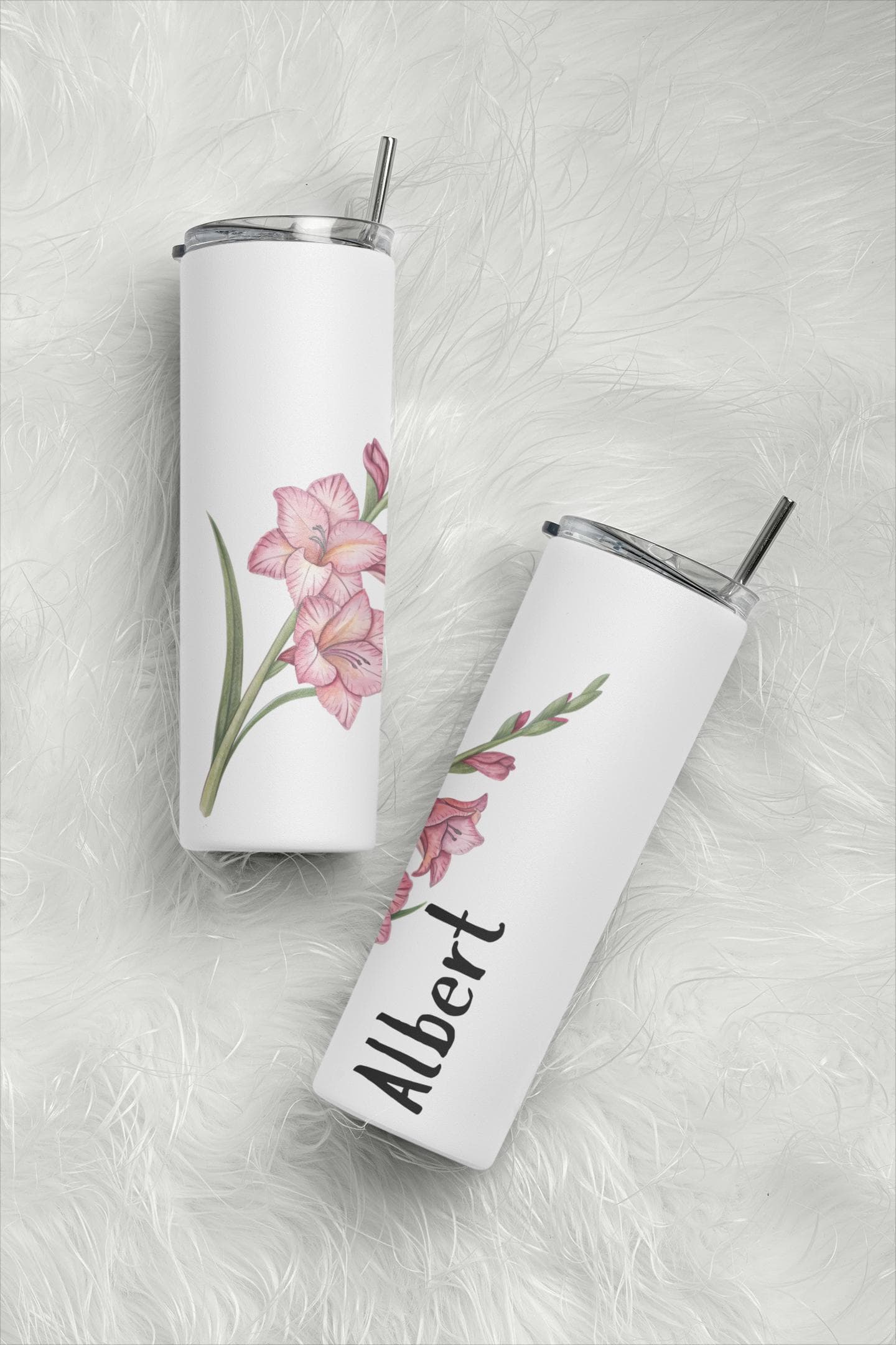 Birth Flower Personalized Insulated Skinny Tumbler with straw, Flower Custom Tumbler, Bridesmaid Proposal, Gift for Her, Birthday Flower - image 3