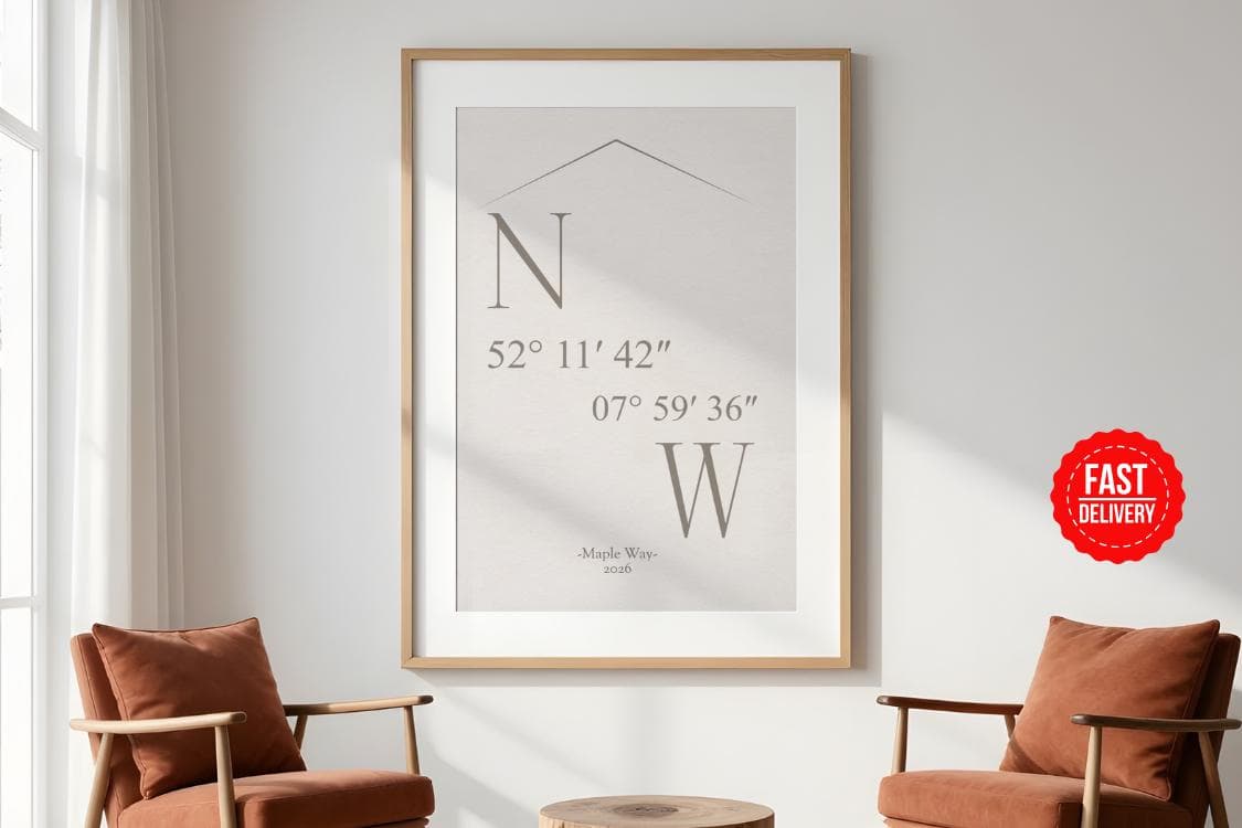 Custom Location Coordinates Poster Print, Location Print Wall Art, Personalized Coordinates Sign Poster, New Home Gifts, Where it All Began - image 5