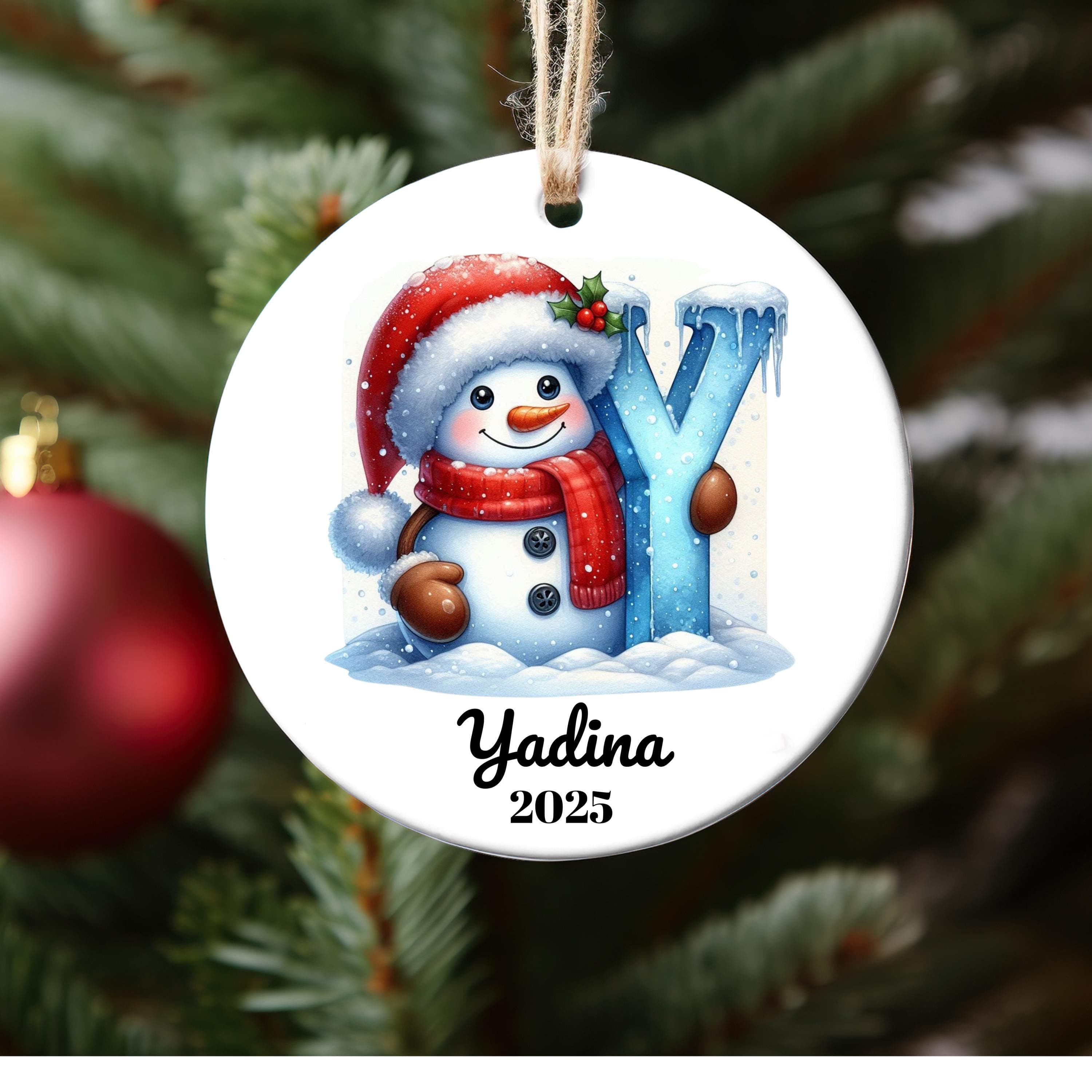 Letter Name Ornament - Christmas gift - Initial Ornament - 2025 Family Ornament - Personalized Family Keepsake - Monogram Ornament