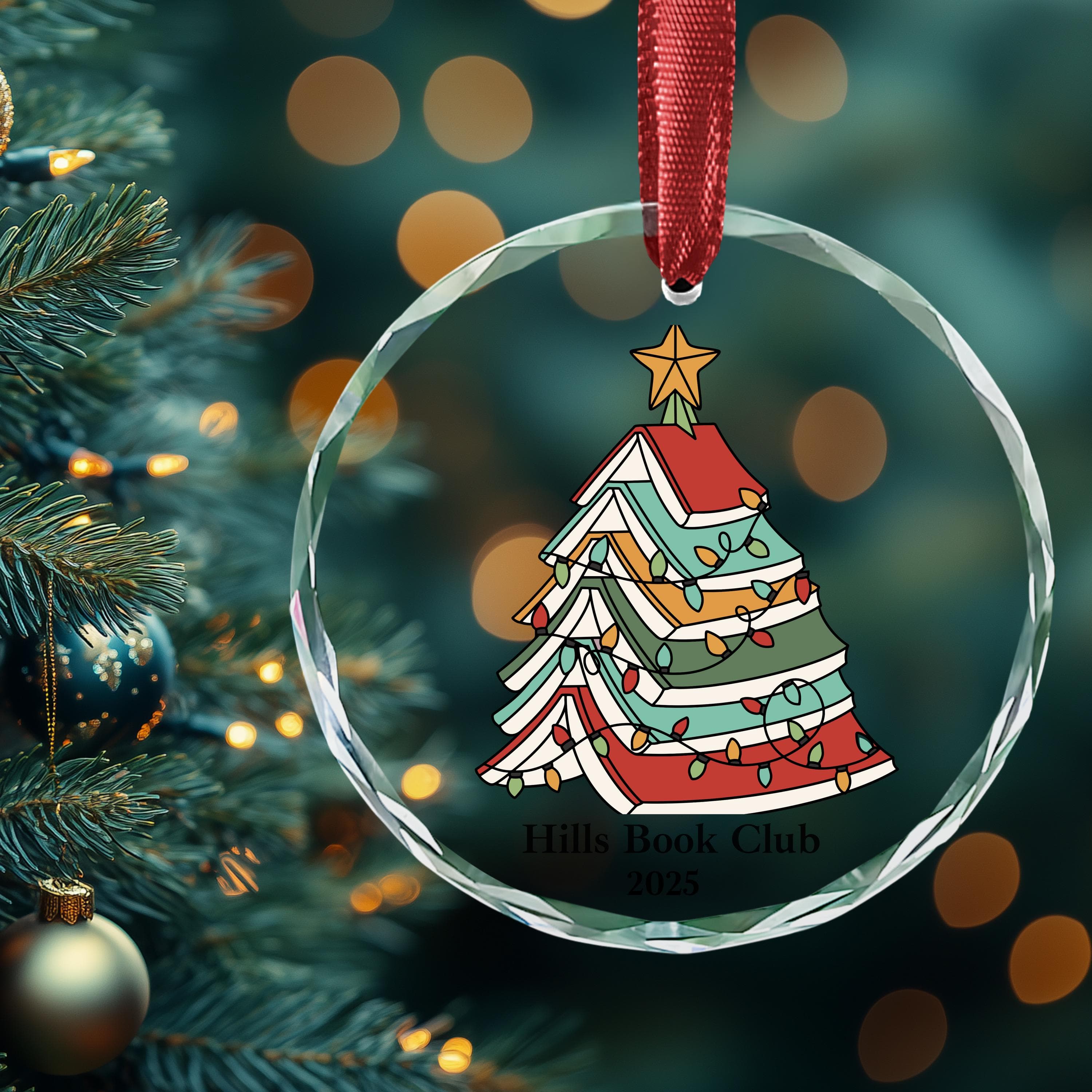 Book Club Ornament | Book Lover Christmas Gift | Custom Bookish Ornament | Book Lover Gift | Bookworm Gifts | Librarian Gift - image 4