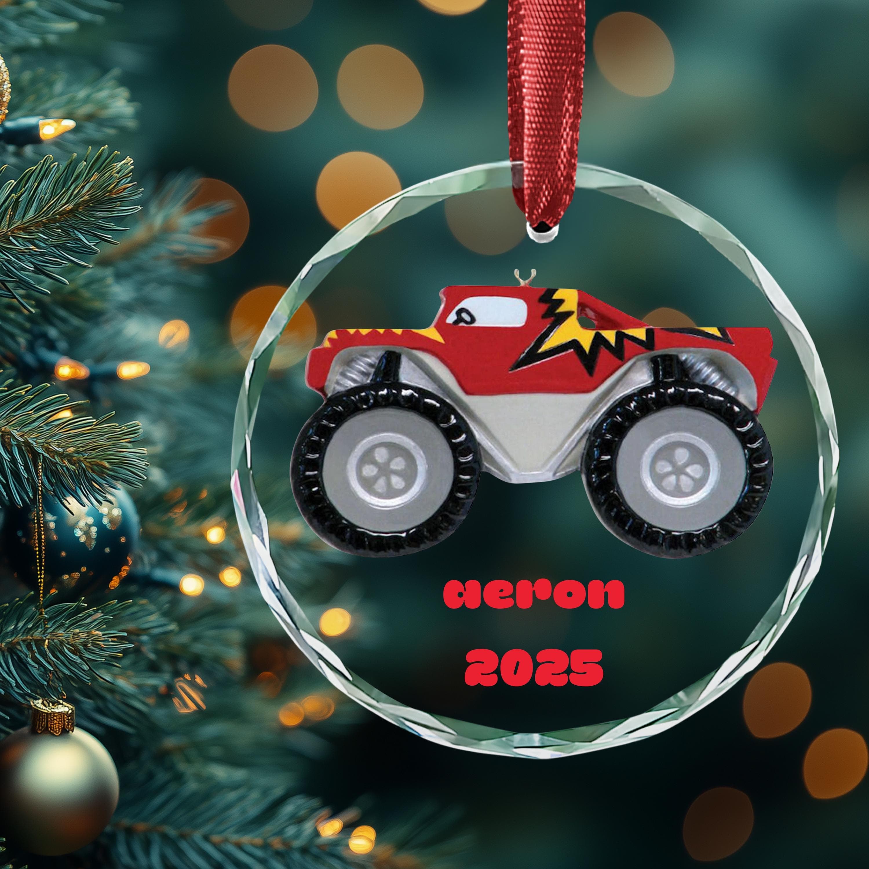 Red General Monster Truck, Monster Jam for Kids, Gift for Kids, Custom 2025 Christmas Tree Ornaments, Personalized New Monster Truck - image 5