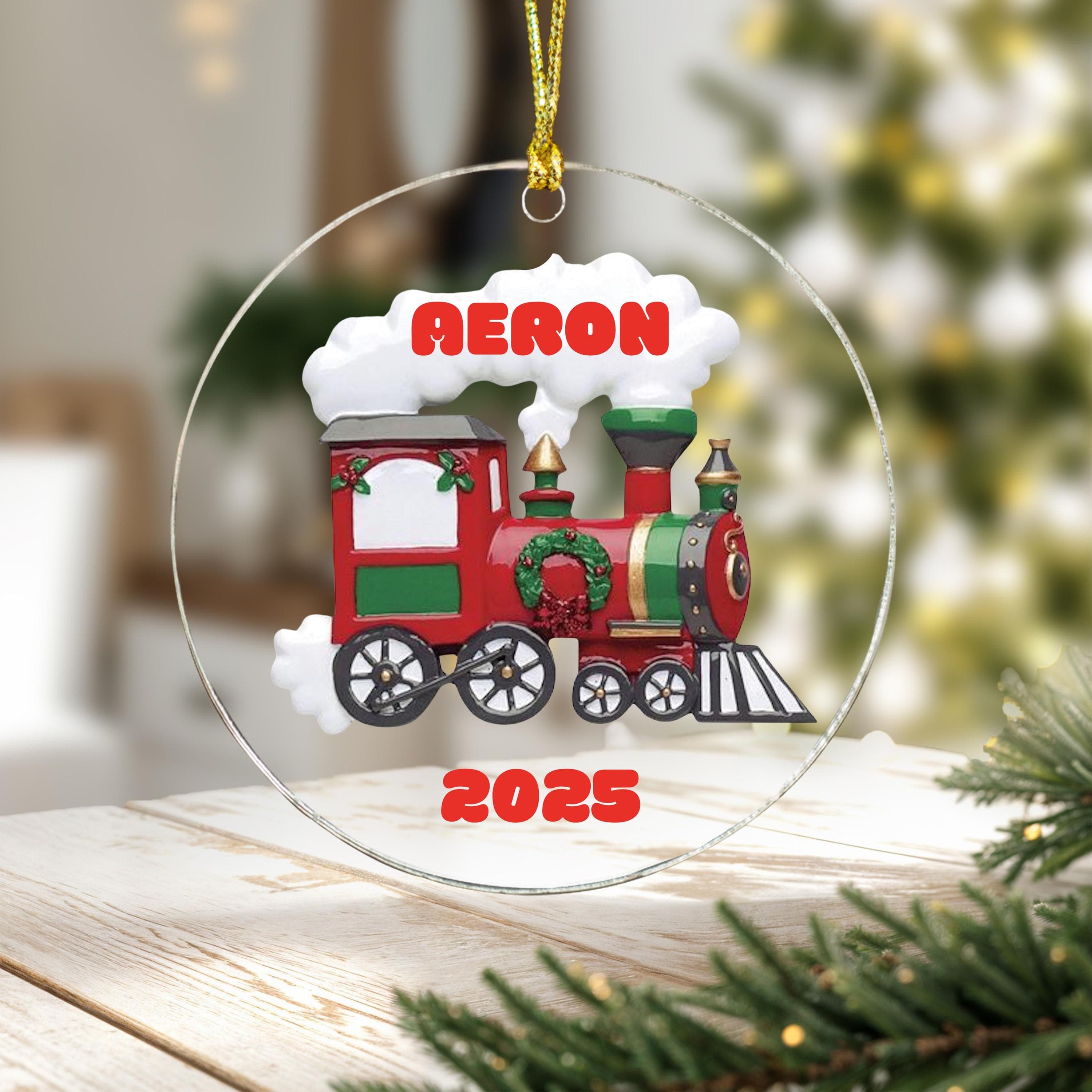 Choo Choo Train Personalized Kids Christmas 2025 Ornament, Train Ornament Gift, Custom Train Ornament with Name, Free Personalized - image 4