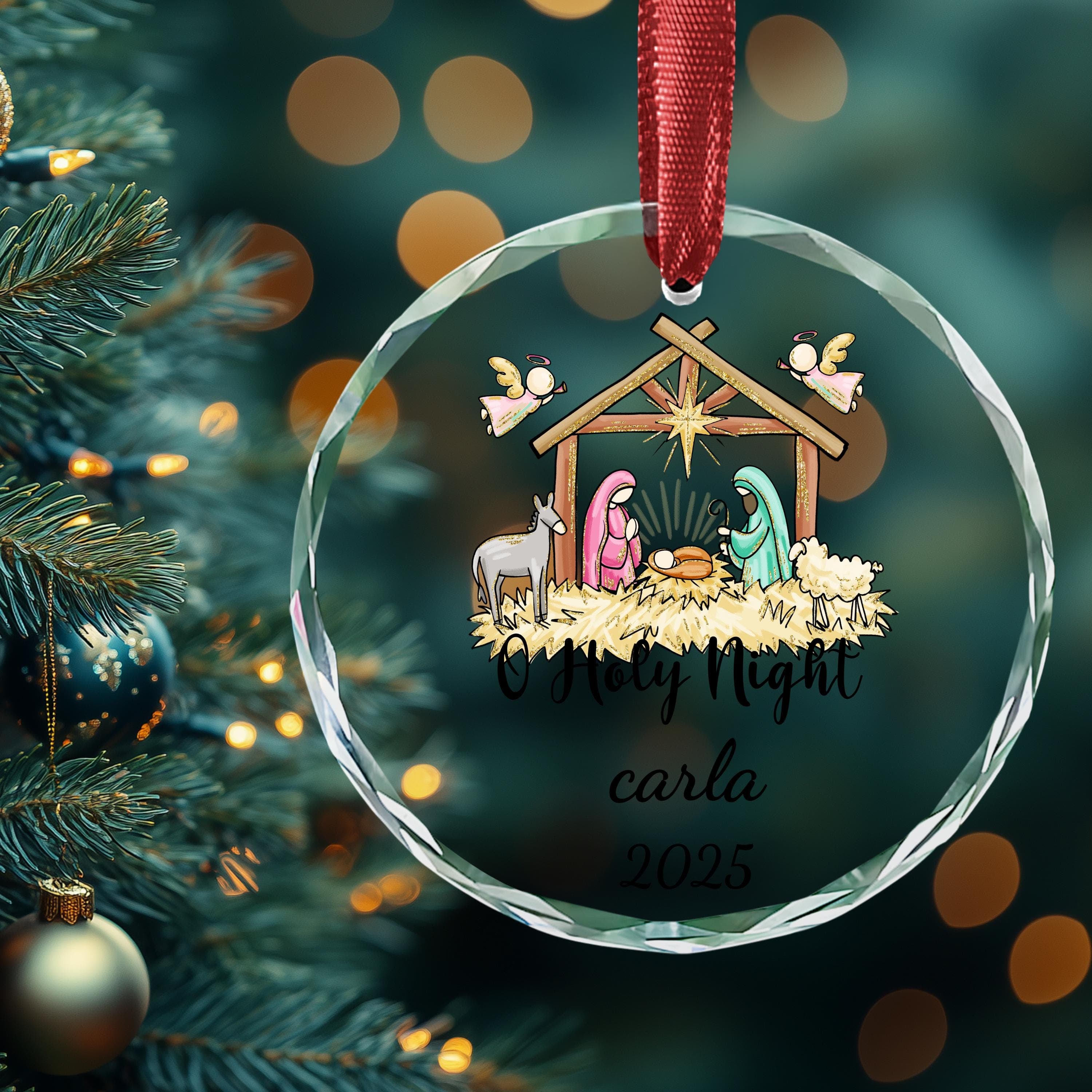 Holy Night Christmas Ornament, Jesus Ornament, Holy Family Decoration, Nativity Religious Ornament, Nativity Scene Christmas Ornament - image 5