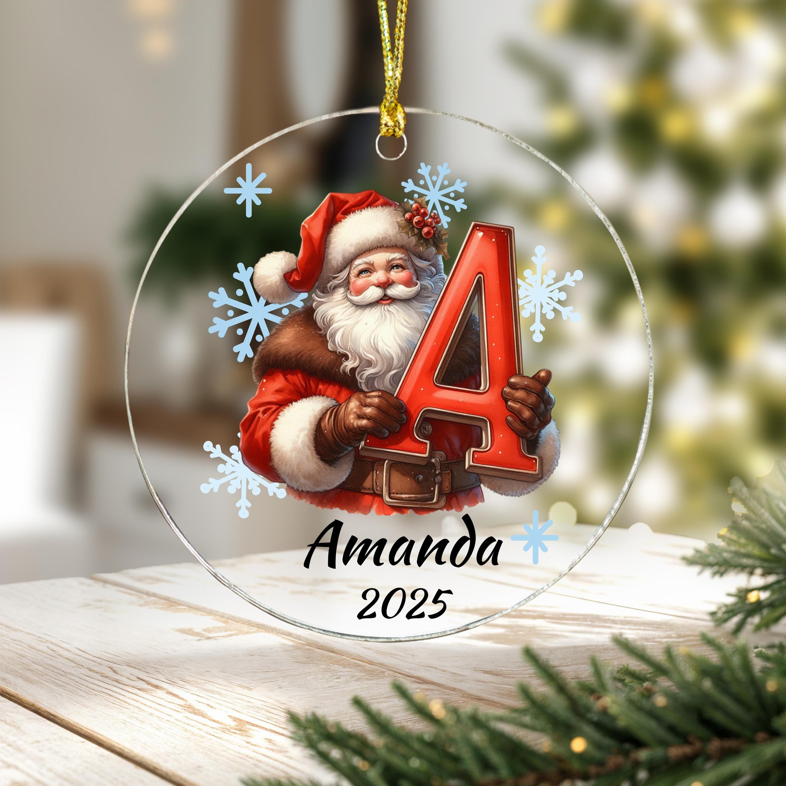 Personalized Initial Christmas Ornament: Custom Letter Keepsake with name, Kids Name Initial Letter Xmas gifts - image 4