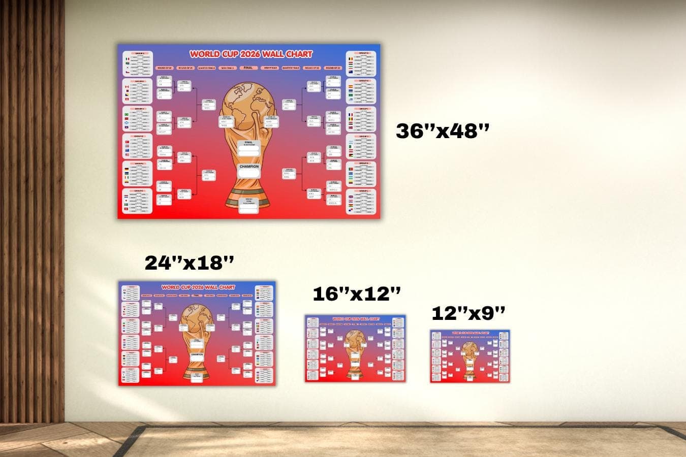 2026 World Cup Calendar, World Cup Wall Chart Poster Print, World Cup Schedule, World Cup Wall Calendar, Soccer Fixtures Chart A1 poster - image 5
