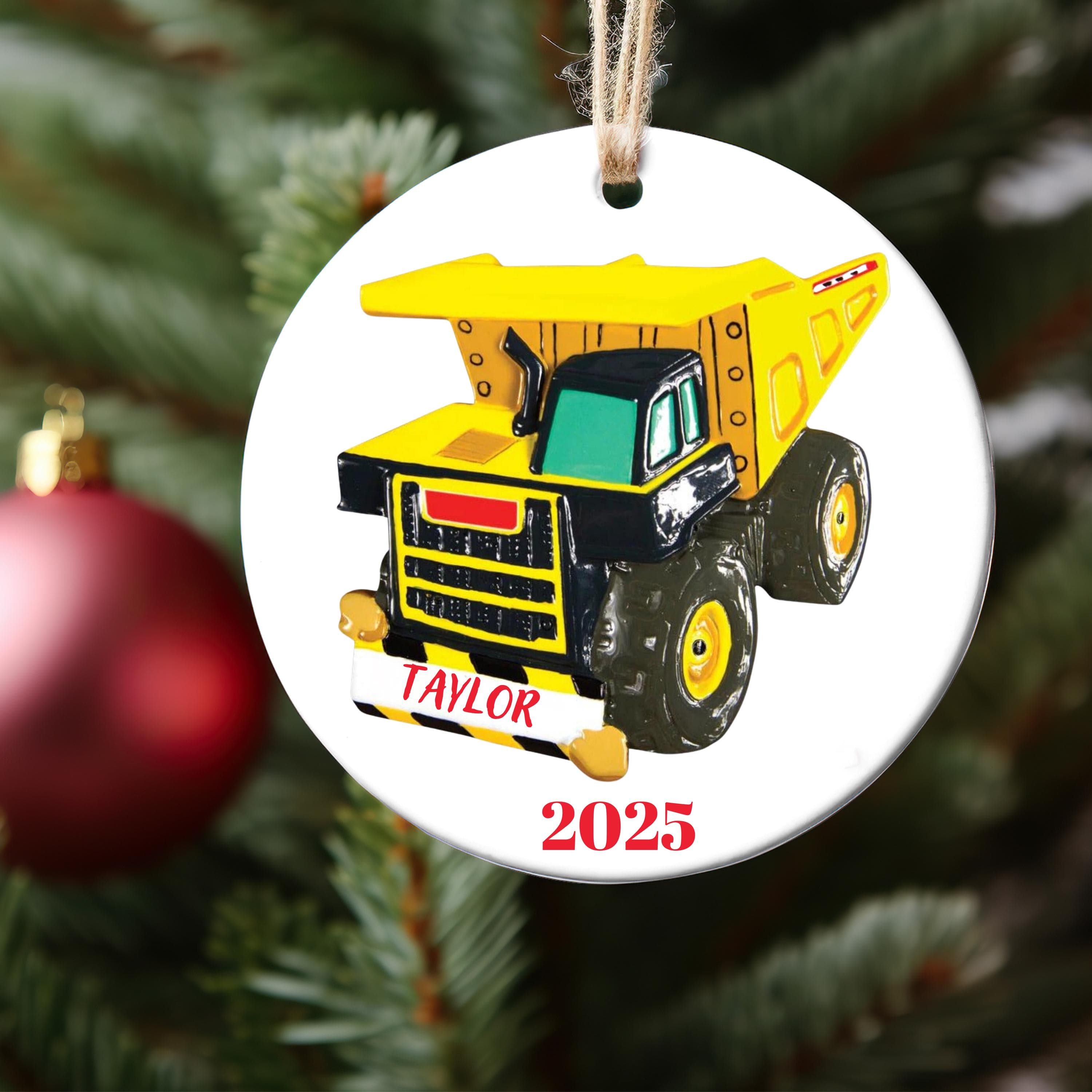 Yellow Dump General Truck Ornament, Tonka Classics Mighty Dump Truck for Child Gift, Crazy Custom 2025 Christmas Tree Ornaments for Him Her