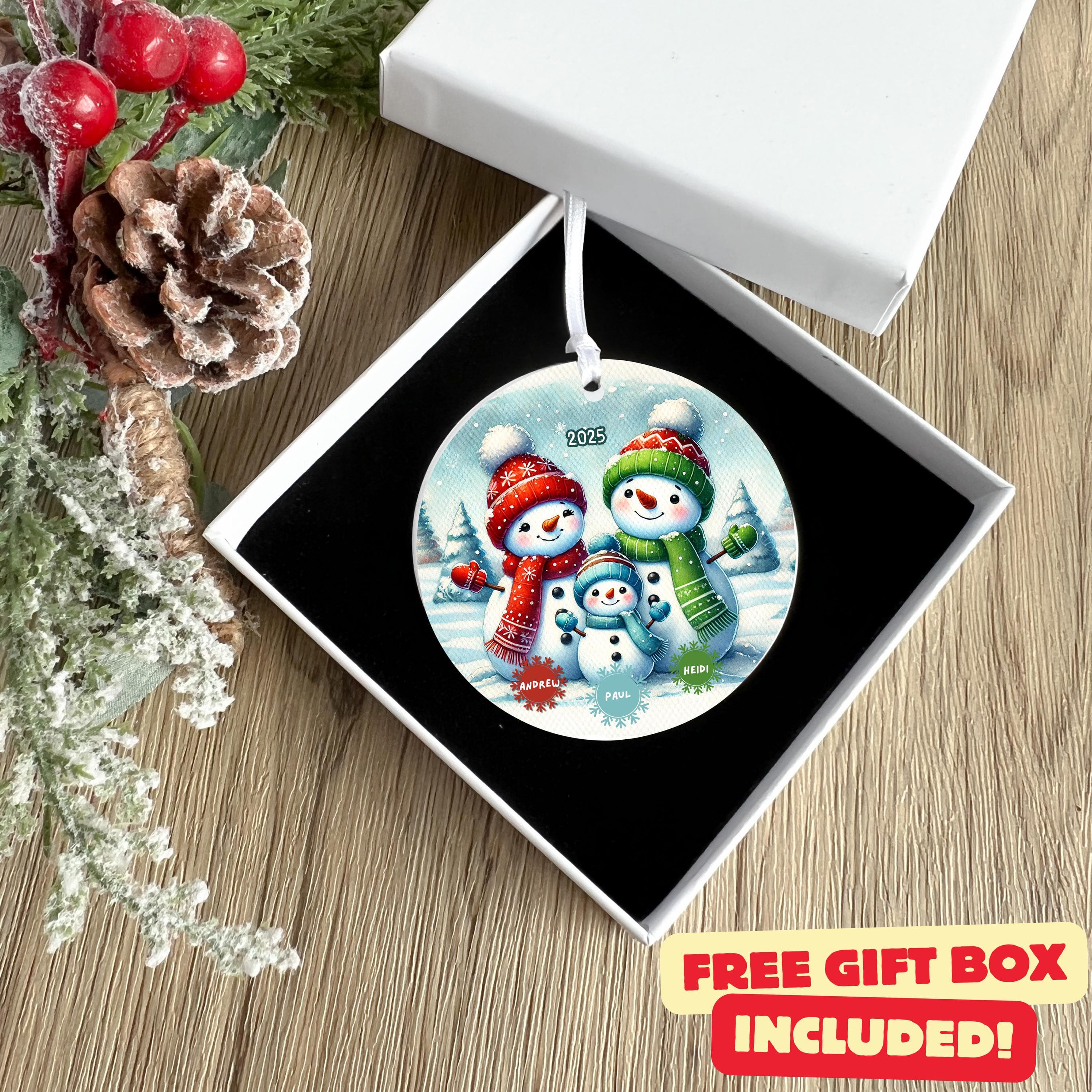 Family of Three Christmas Ornament - Family of 3 - Family Ornament - New Baby Ornament, Family of 3 Christmas Tree Ornament - image 4