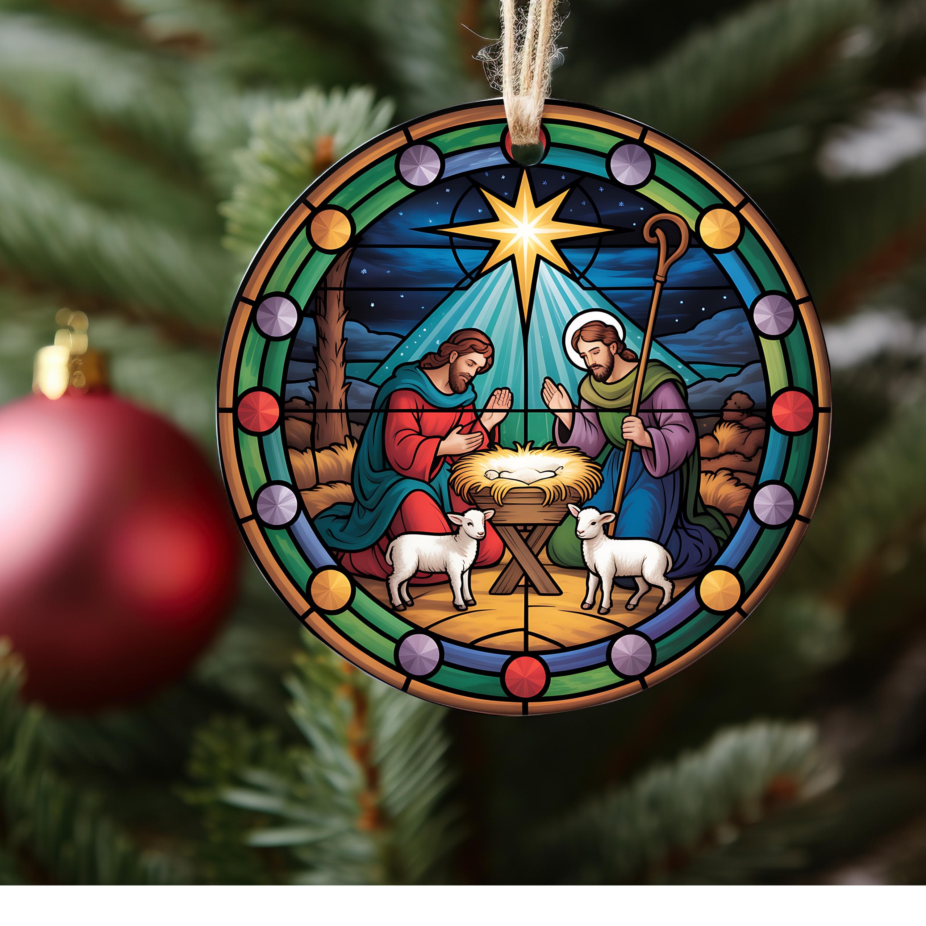 Nativity Christmas Ornament, Jesus Ornament, Holy Family Decoration, Nativity Religious Ornament, Nativity Scene Christmas Ornament
