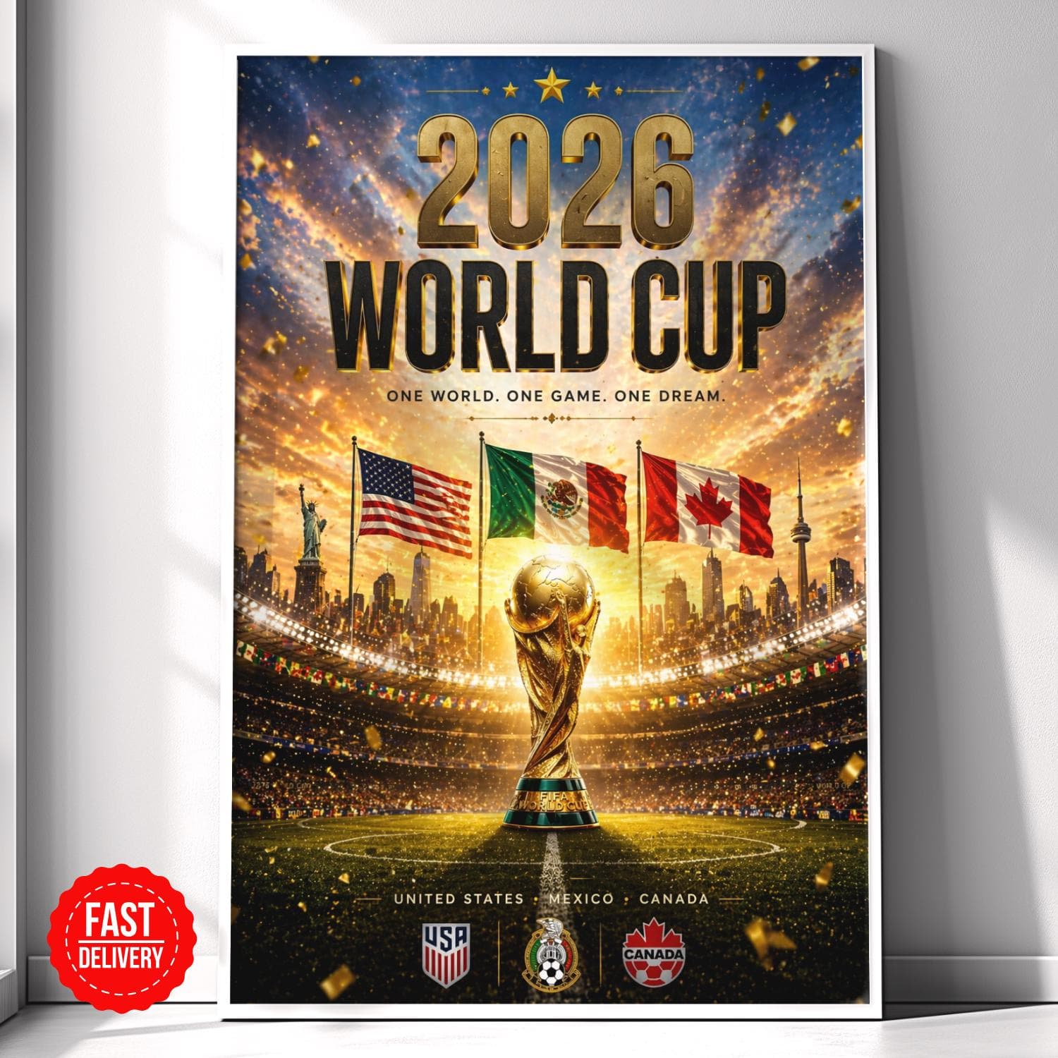 World Cup Poster Print 2026, Soccer Football World Cup Poster 2026, Soccer Gift, Vintage World Cup Soccer Poster (Unframed Print)