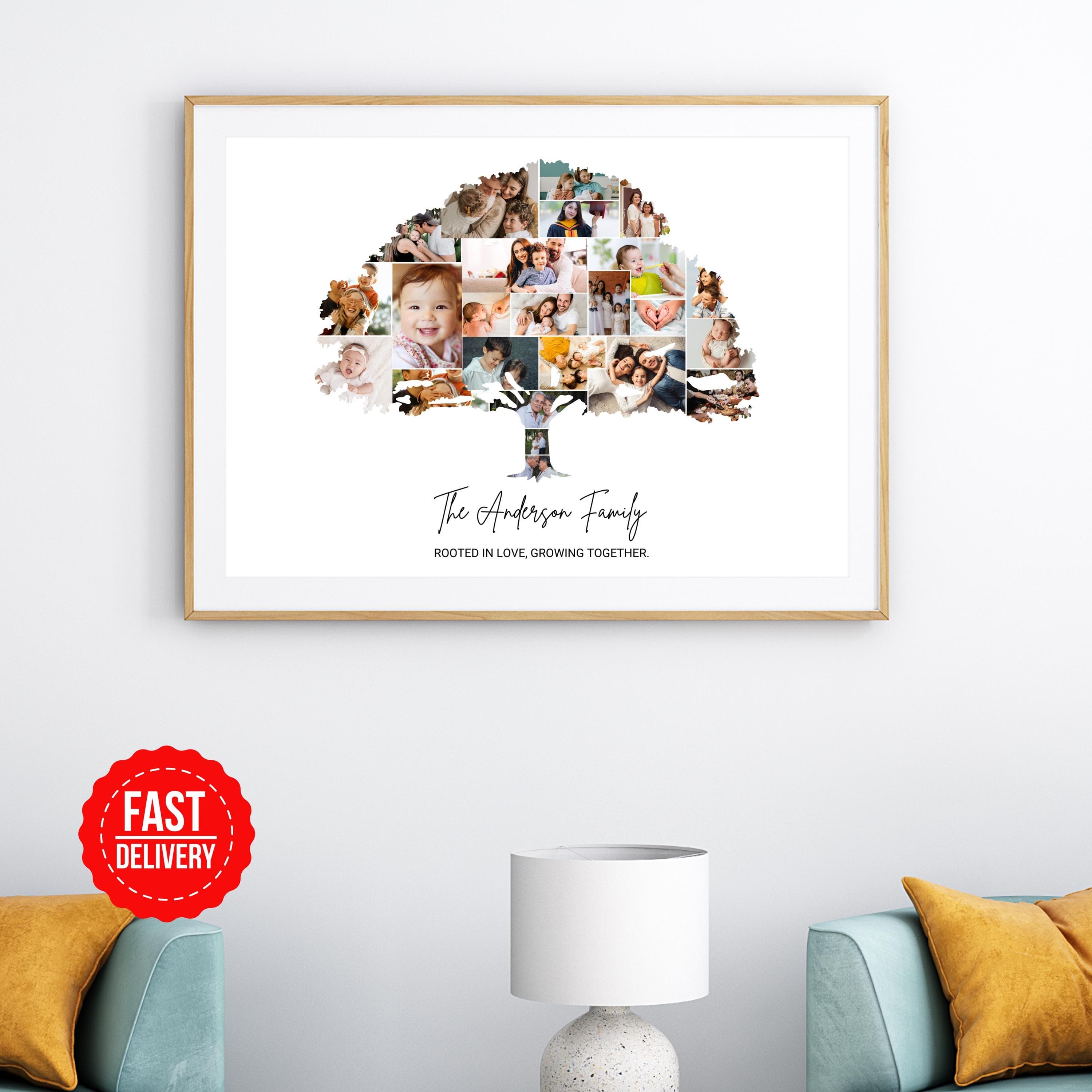 Family Tree Photo Poster, Family Tree Collage Wall Art, Custom Poster Print, Personalized Poster Gifts, Photo to Poster Wall Art - image 5