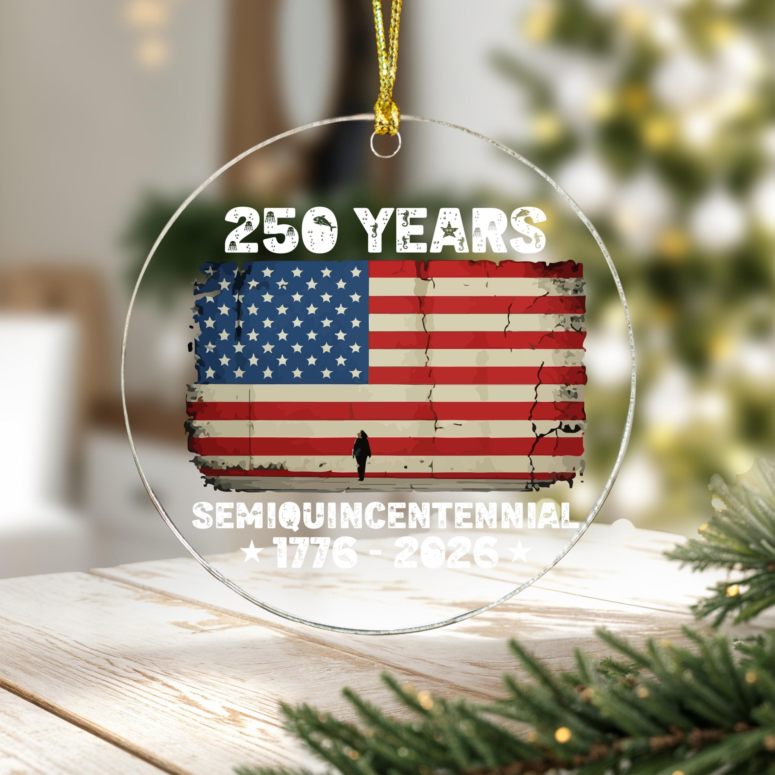 250 years anniversary United States of America Acrylic, Glass Ornament, Home Decor American Independence Xmas - image 3