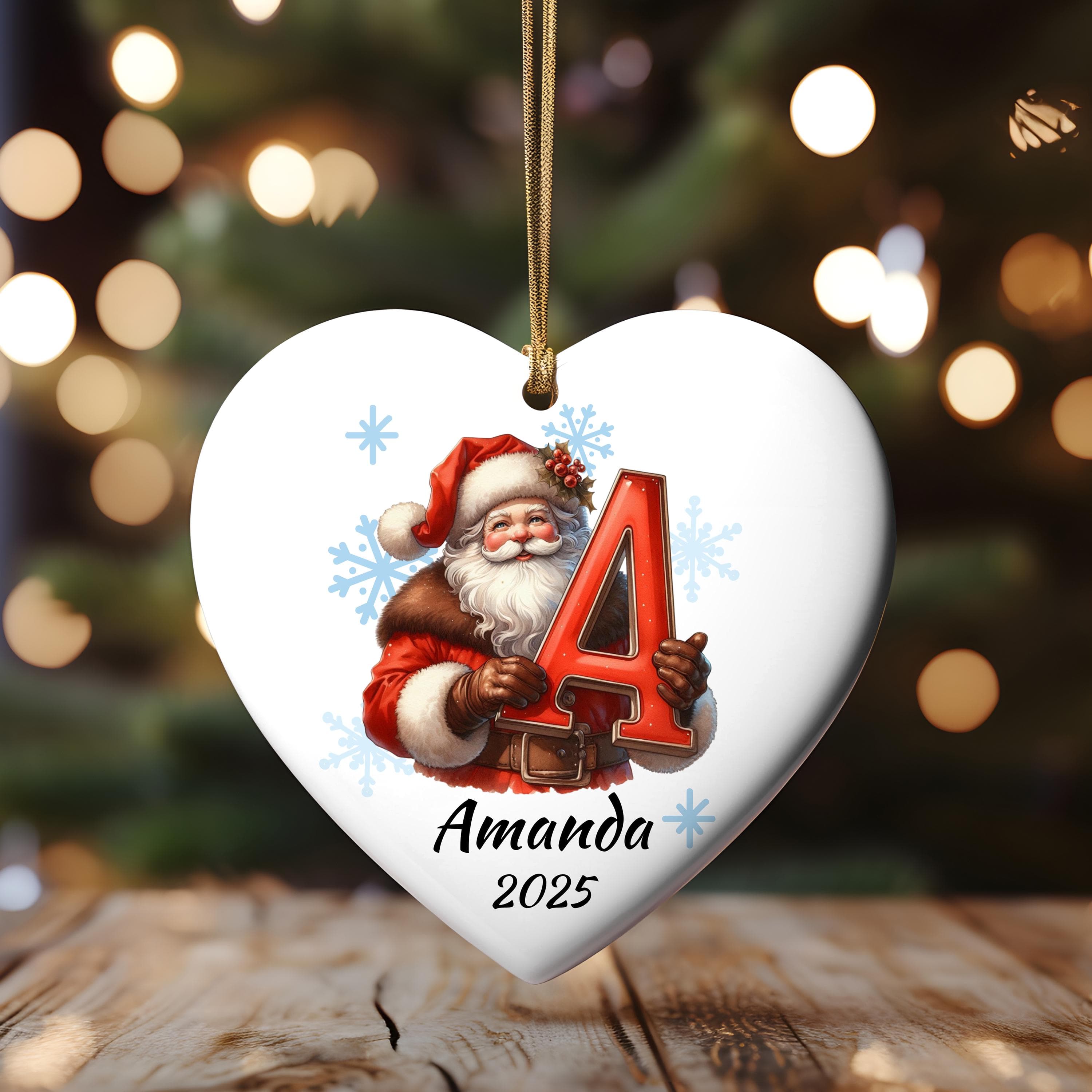 Personalized Initial Christmas Ornament: Custom Letter Keepsake with name, Kids Name Initial Letter Xmas gifts - image 3