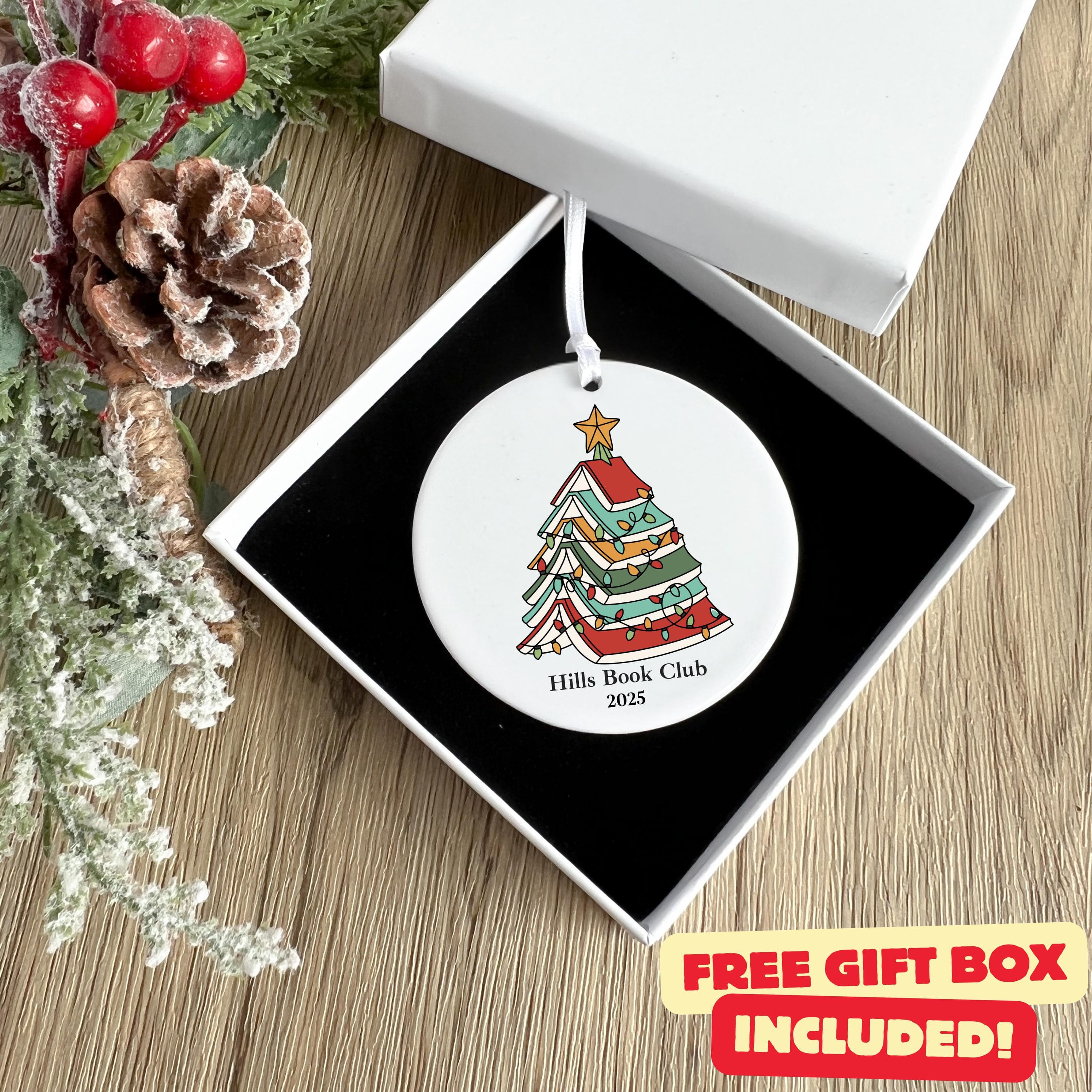 Book Club Ornament | Book Lover Christmas Gift | Custom Bookish Ornament | Book Lover Gift | Bookworm Gifts | Librarian Gift - image 5