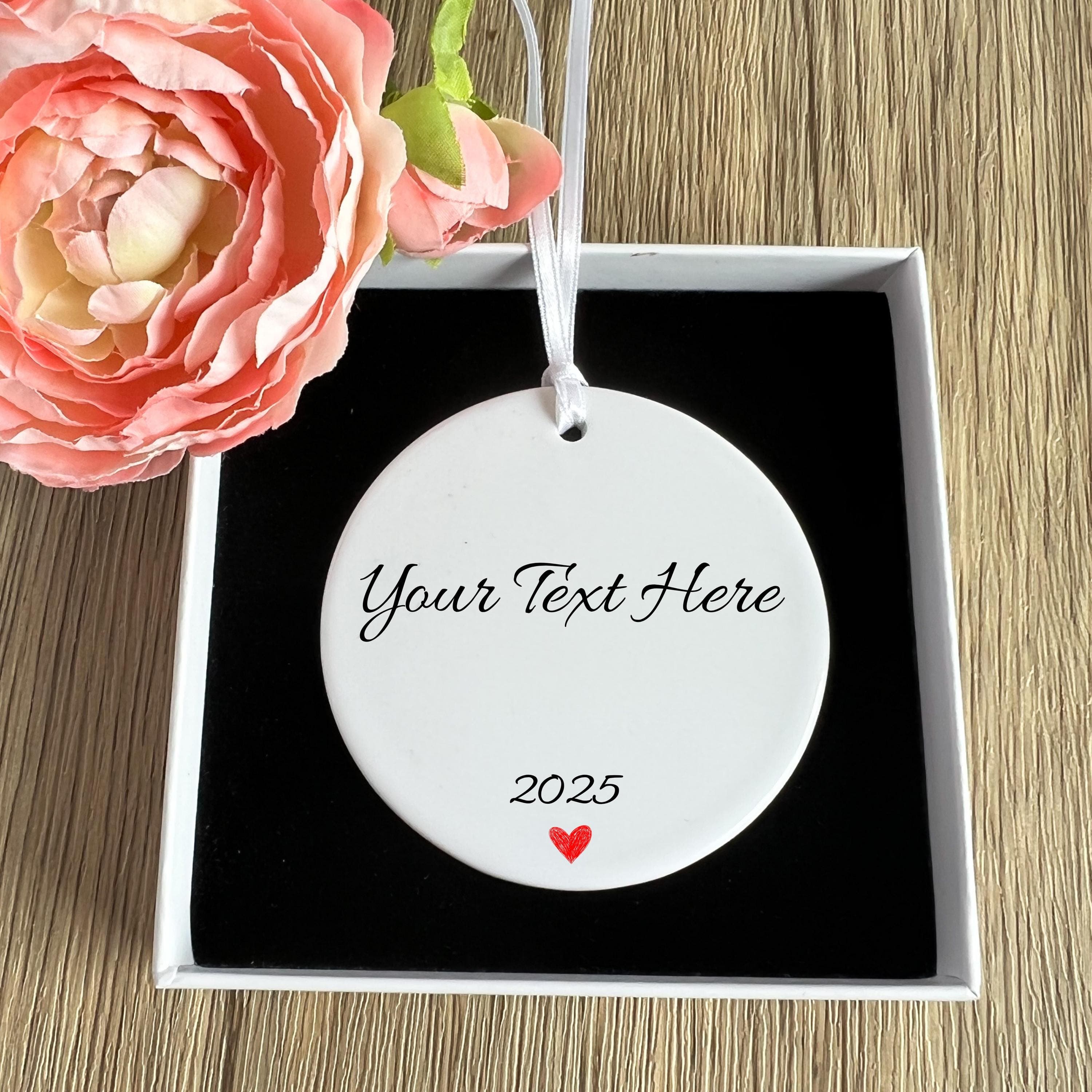 Custom Text Ornament, Personalized Your Message Ornament, Best Wishes Ornament - image 4