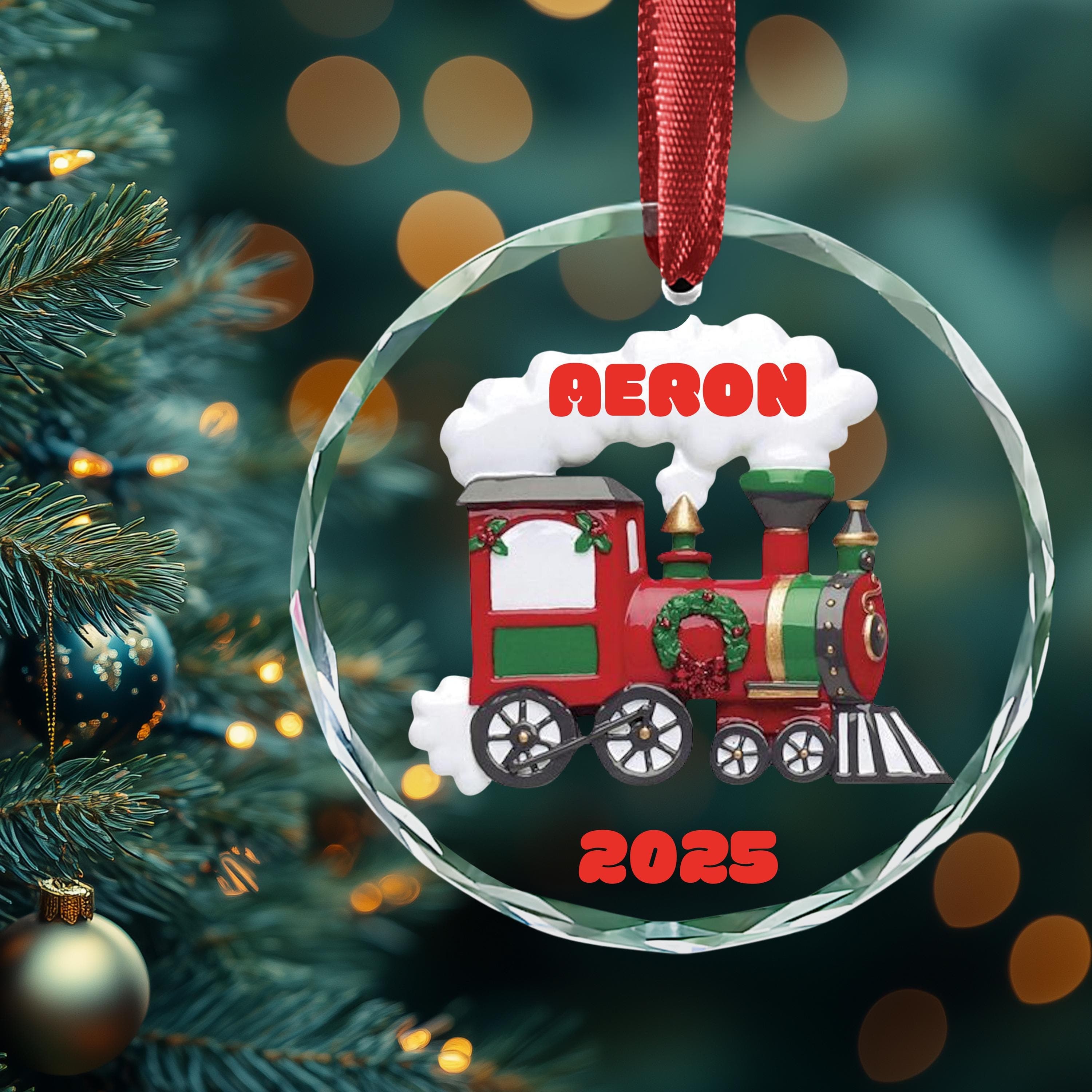 Choo Choo Train Personalized Kids Christmas 2025 Ornament, Train Ornament Gift, Custom Train Ornament with Name, Free Personalized - image 5