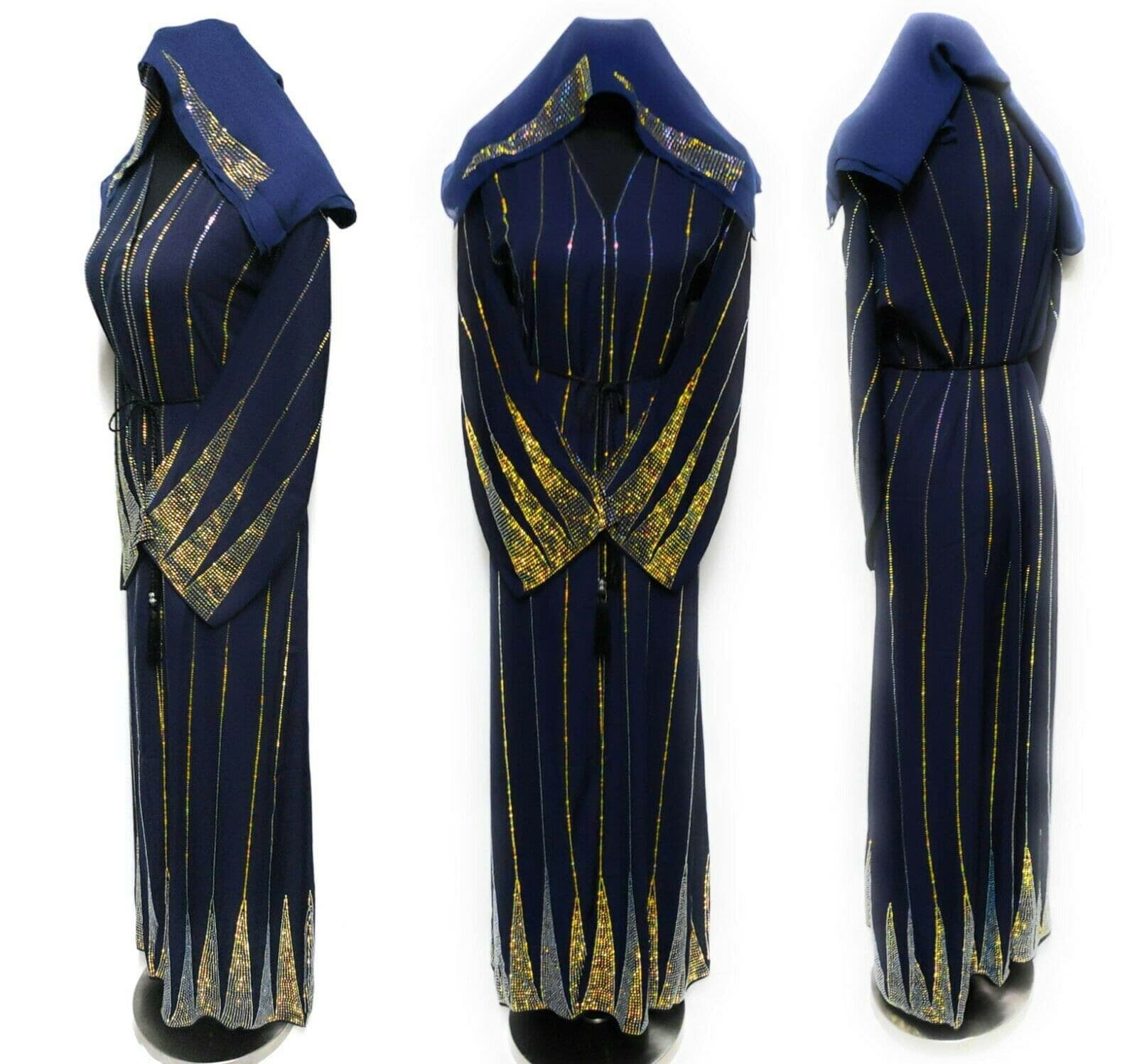 Women's Blue Open Front Luxury Neda Abaya Jilbab