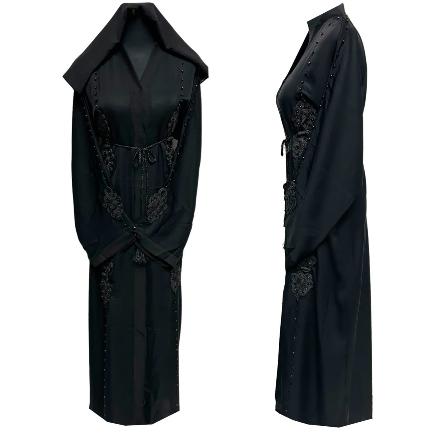 Black Modest Women Abaya Farasha Jalabiya Arab Dress