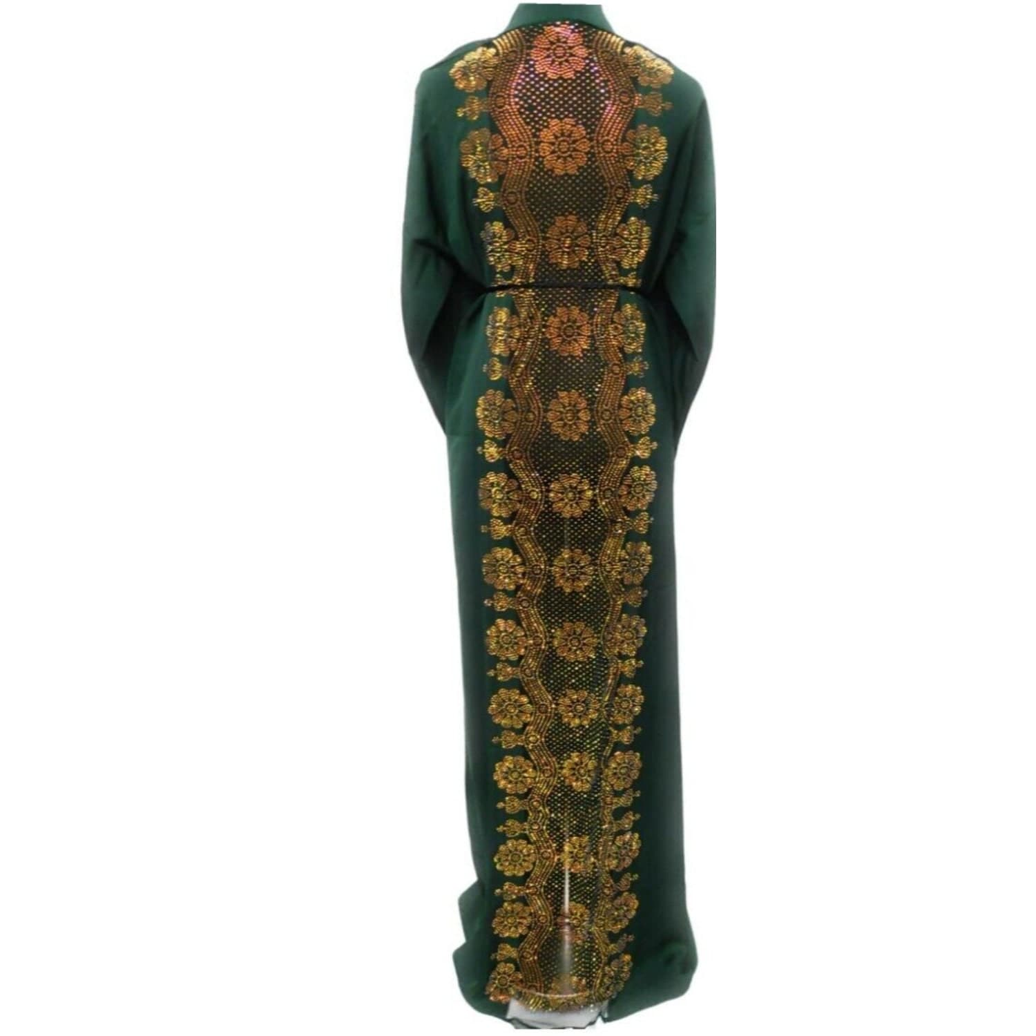 Women's Open Front Abaya Jalabiya long dress with Stone Work - image 4