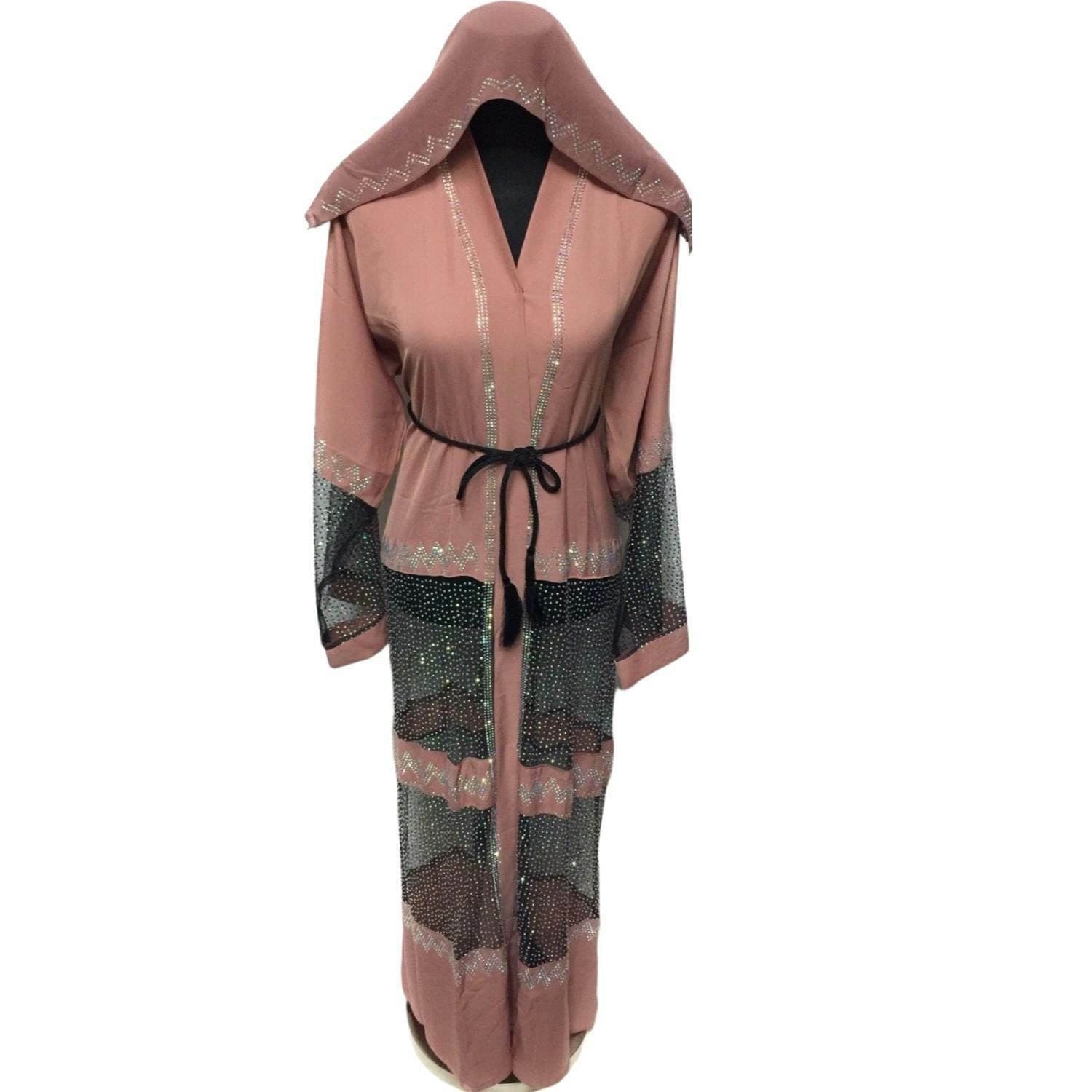 Latest Design Women Pink Abaya Farasha Jalabiya - image 4