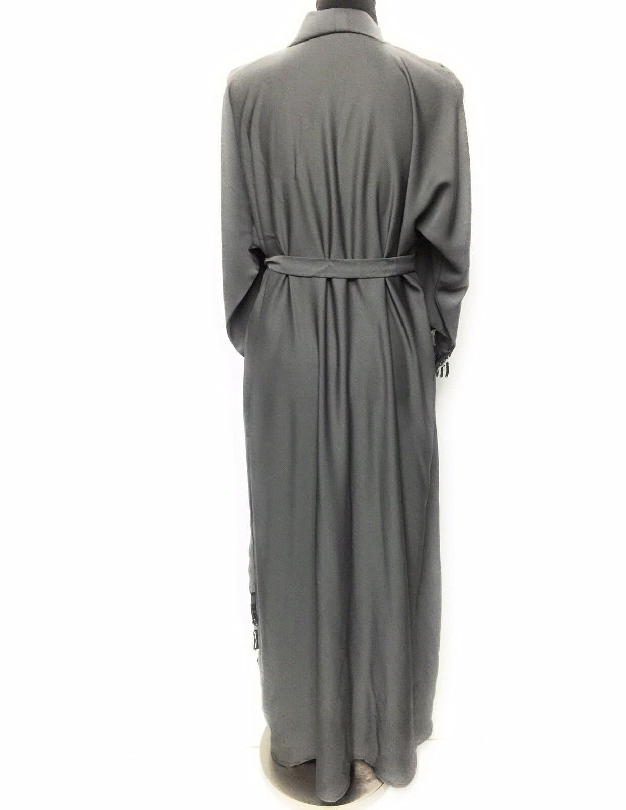 Women's Grey Open Front Luxury Neda Abaya Jilbab - image 4