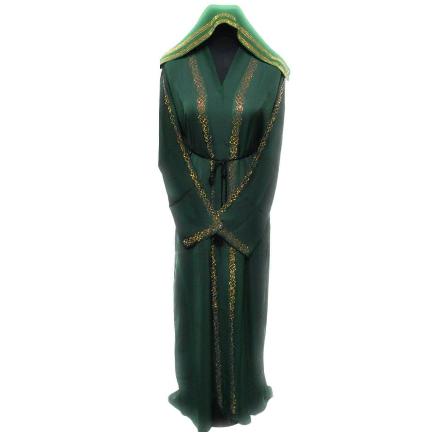 Women's Open Front Abaya Jalabiya long dress with Stone Work - image 5
