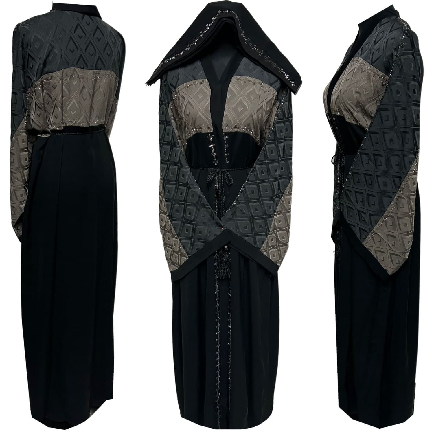 Modest Women Abaya Farasha Jalabiya Arab Dress With Stone Works