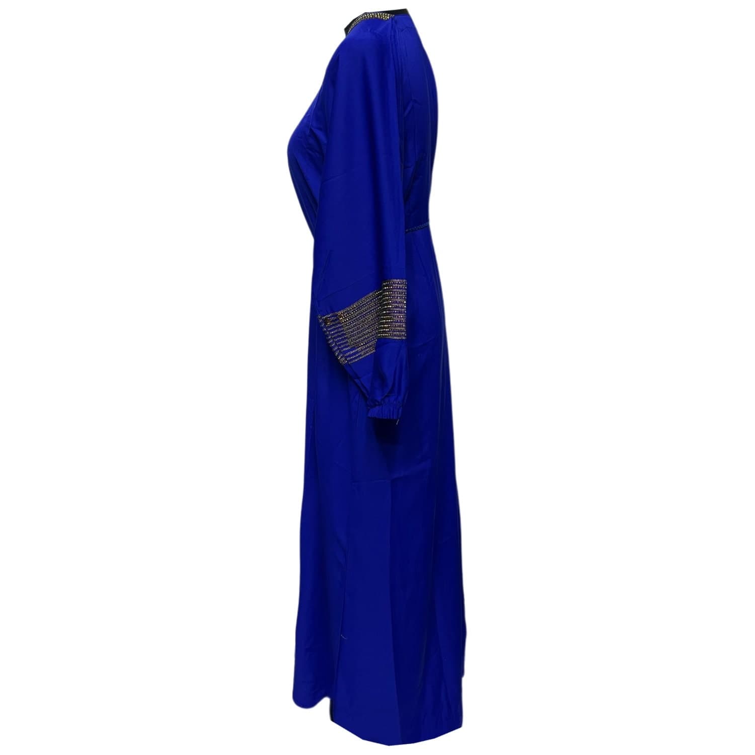 Open Front Abaya Jalabiya Arab Long Dress with stone works - image 5