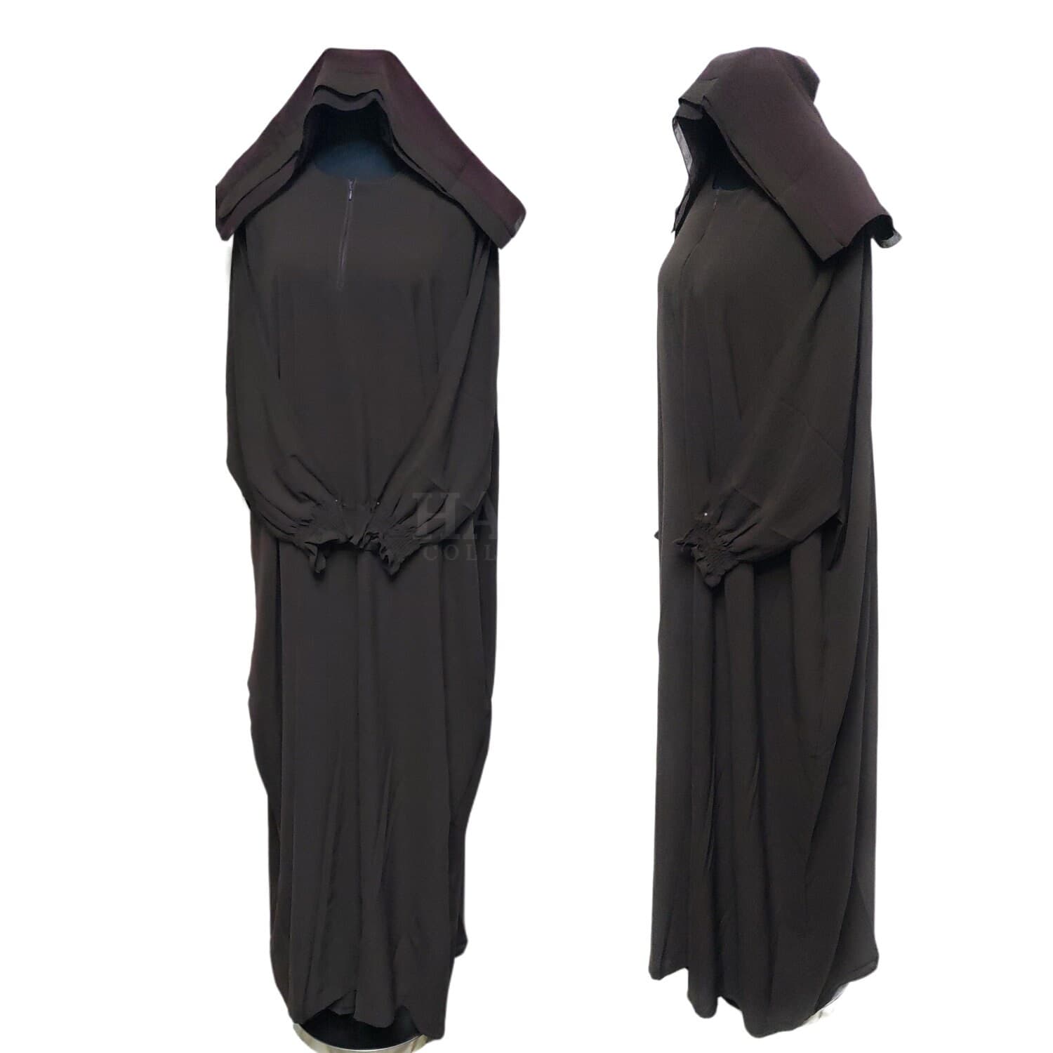 Latest Design Dark Brown Women Abaya Farasha Jilbab